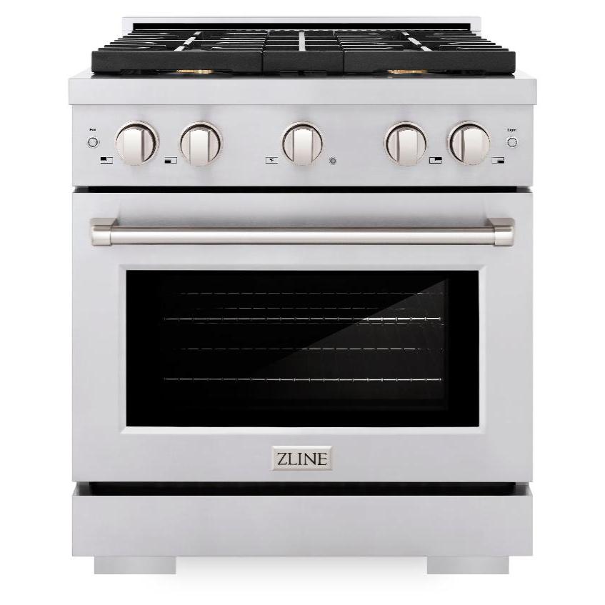 zline-paramount-30-in-dual-fuel-range-with-4-brass-burners-and-4-2-cu-ft-electric-convection-oven-in-stainless-steel-model-sdr-br-30