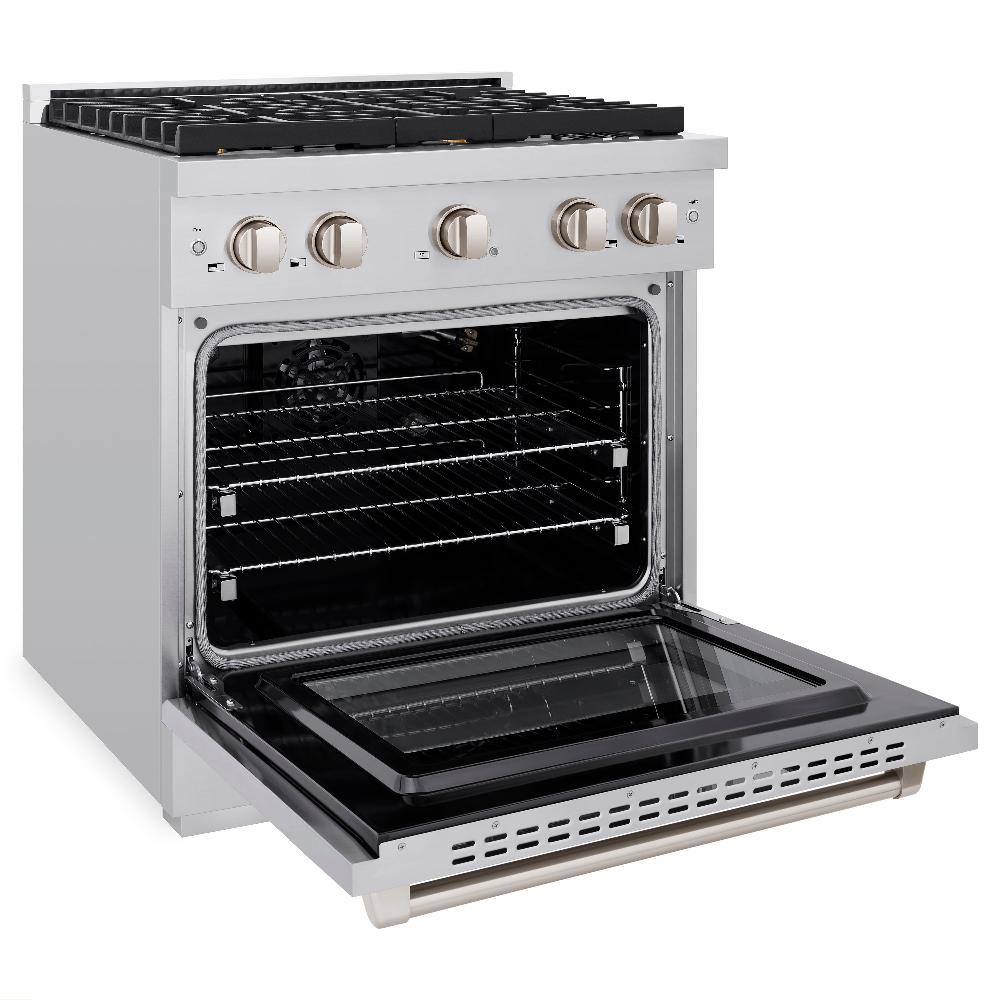 zline-paramount-30-in-dual-fuel-range-with-4-brass-burners-and-4-2-cu-ft-electric-convection-oven-in-stainless-steel-model-sdr-br-30