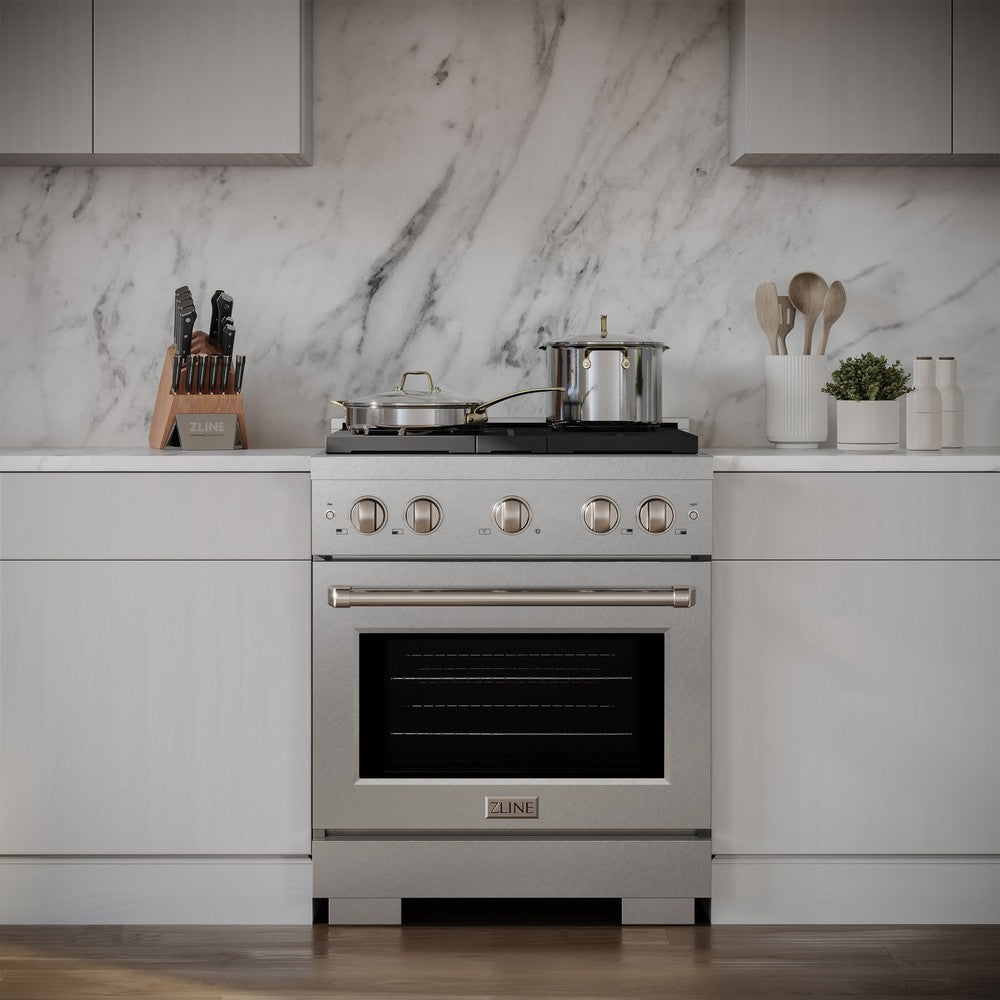 zline-paramount-30-in-dual-fuel-range-with-4-burner-gas-cooktop-and-electric-convection-oven-4-2-cu-ft-satin-stainless-steel-sdrs-30