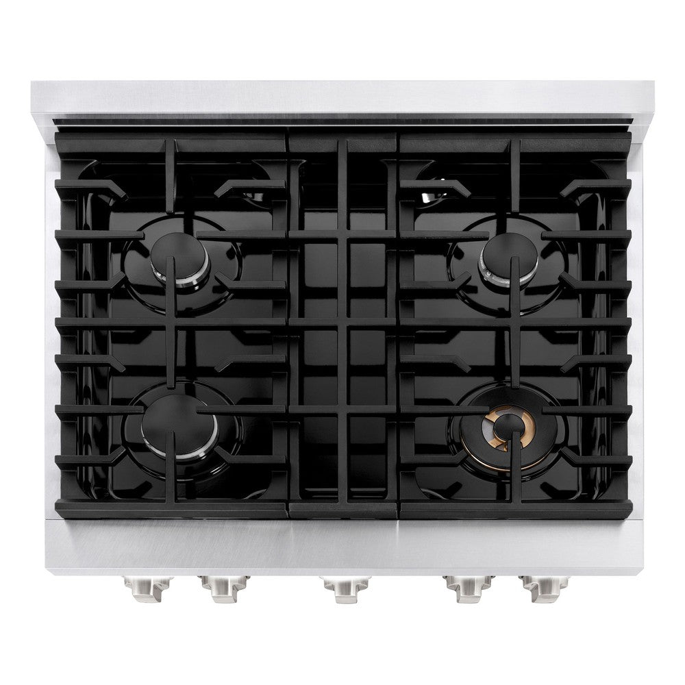 zline-paramount-30-in-dual-fuel-range-with-4-burner-gas-cooktop-and-electric-convection-oven-4-2-cu-ft-satin-stainless-steel-sdrs-30