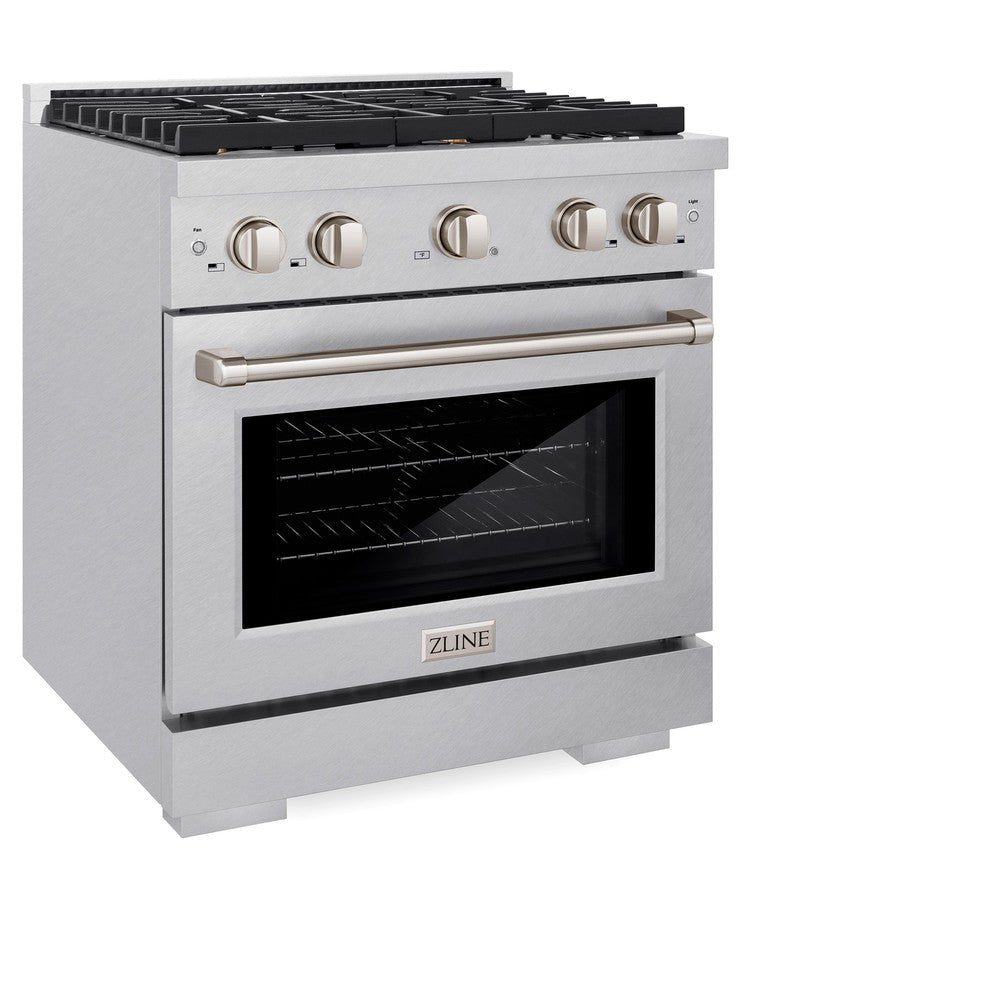 zline-paramount-30-in-dual-fuel-range-4-2-cu-ft-electric-convection-oven-gas-cooktop-with-4-brass-burners-satin-stainless-steel-sdrs-br-30