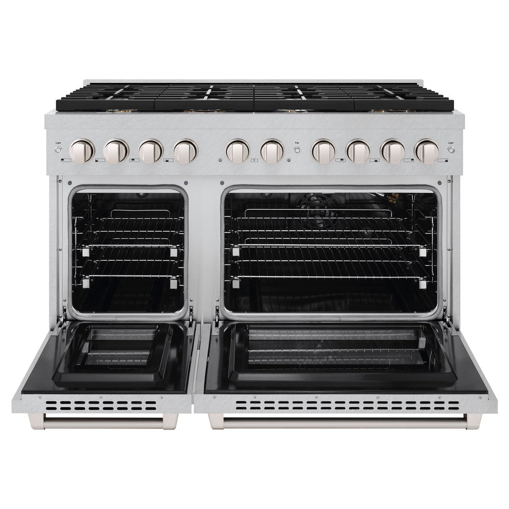 zline-paramount-48-in-double-oven-dual-fuel-range-6-7-cu-ft-with-8-brass-burners-in-satin-stainless-steel-sdrs-br-48