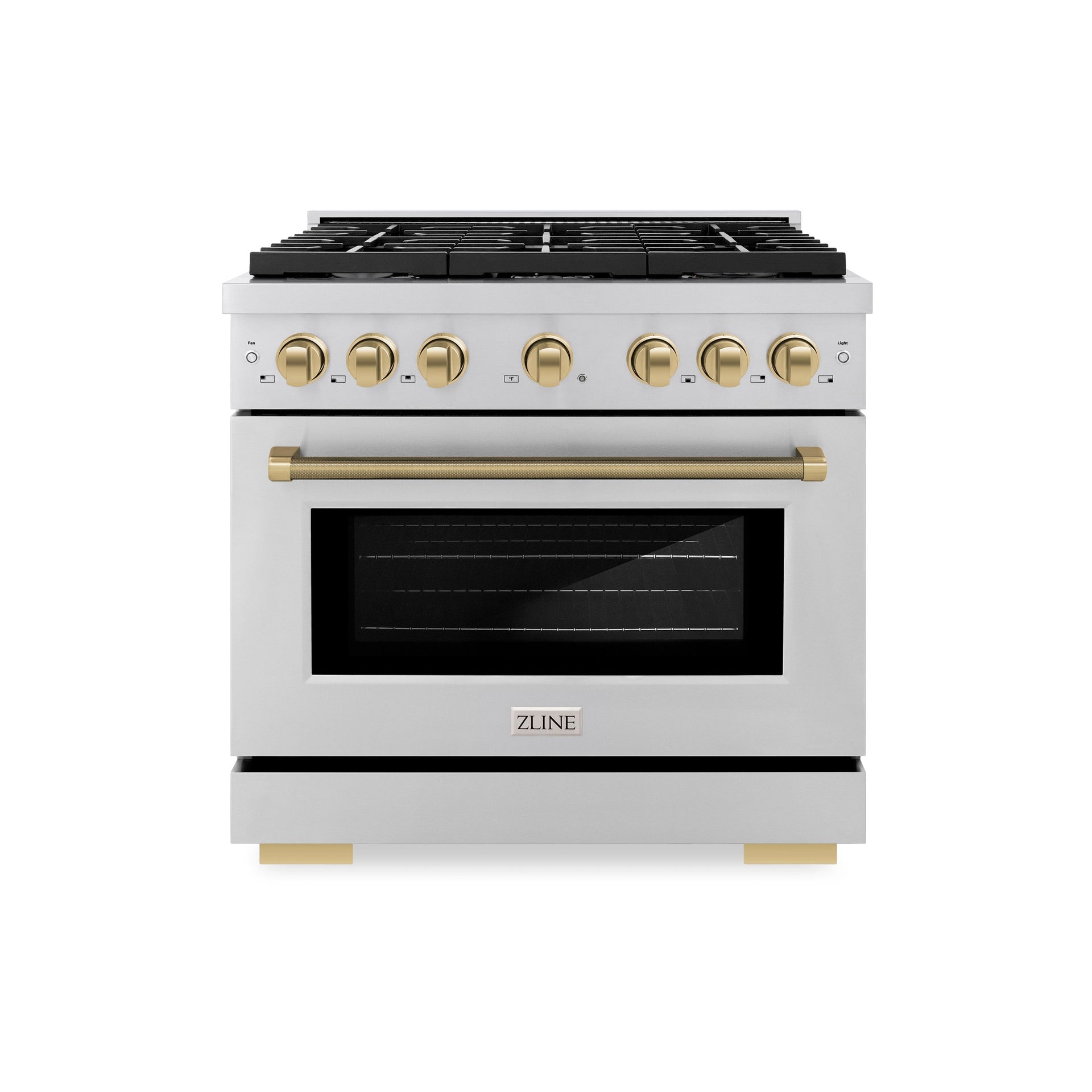 zline-36-in-gas-range-5-2-cu-ft-6-burner-cooktop-convection-oven-stainless-steel-champagne-bronze-helix-handle-sgrz-36-kcb