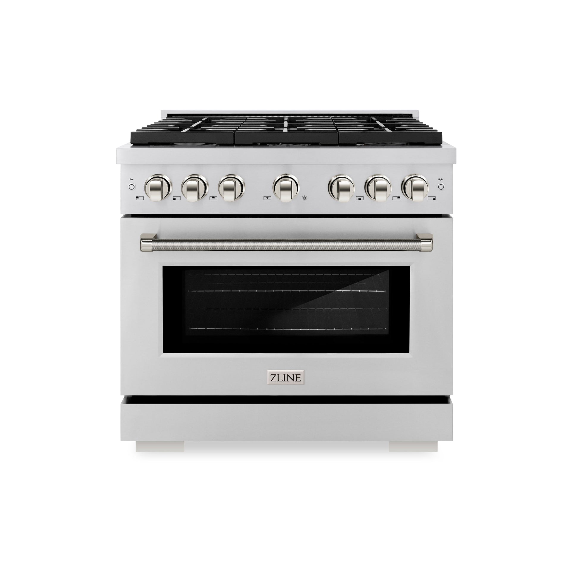 zline-36-in-gas-range-5-2-cu-ft-6-burner-cooktop-convection-gas-oven-stainless-steel-polished-nickel-helix-handles-sgrz-36-kpn