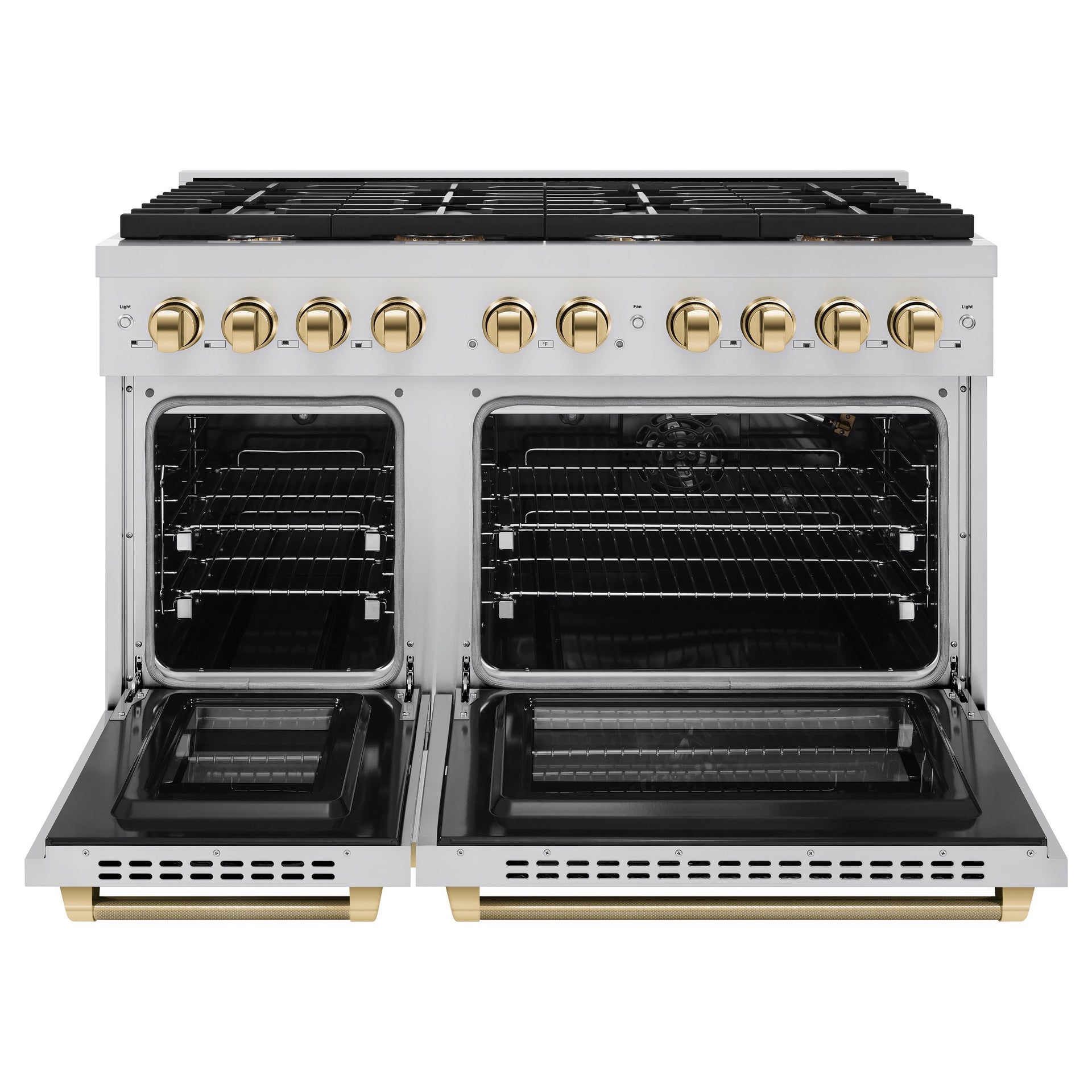 zline-48-in-gas-range-6-7-cu-ft-double-oven-8-burner-gas-cooktop-stainless-steel-with-polished-gold-helix-handles-knob-accents-sgrz-48-kg