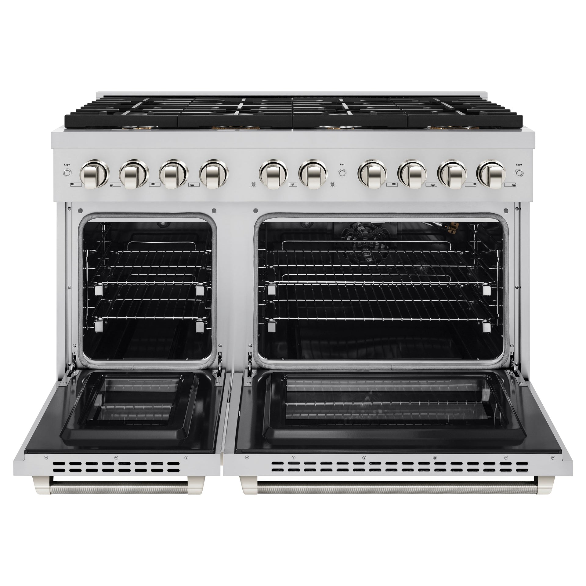zline-48-in-gas-range-double-oven-6-7-cu-ft-8-burner-cooktop-stainless-steel-polished-nickel-helix-handles-sgrz-48-kpn