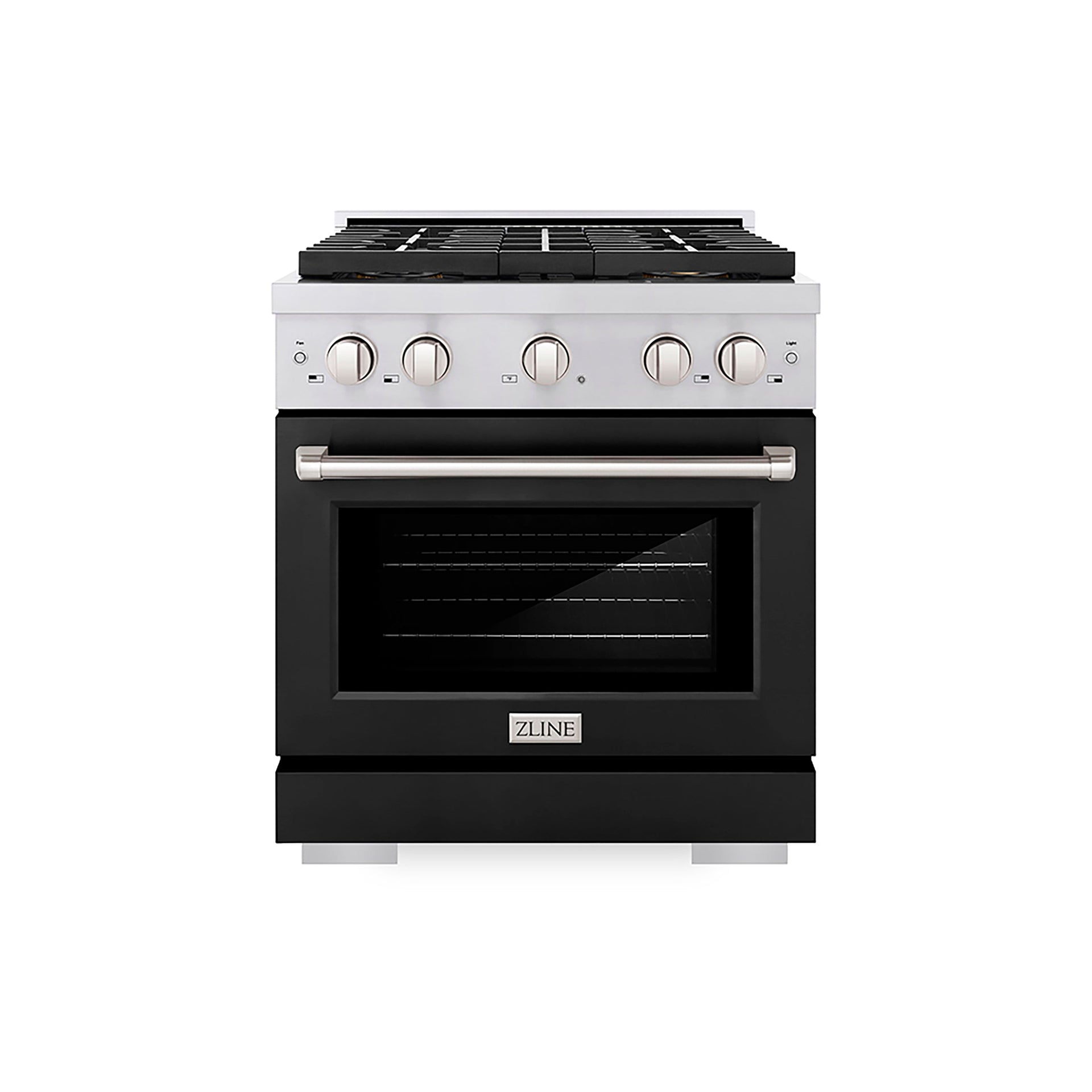 zline-30-in-gas-range-4-2-cu-ft-convection-oven-4-burner-duopro™-cooktop-black-matte-door-psgr-blm-30