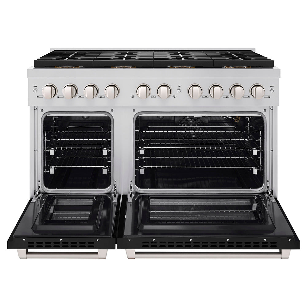 zline-48-in-gas-range-6-7-cu-ft-8-burner-duopro™-cooktop-dual-ovens-black-matte-doors-psgr-blm-48