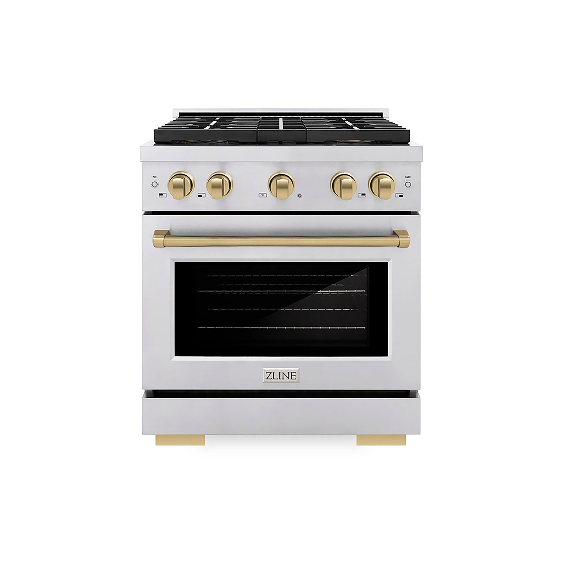 zline-30-in-gas-range-4-2-cu-ft-4-burner-duopro™-cooktop-convection-gas-oven-stainless-steel-with-champagne-bronze-accents-psgrz-30-cb