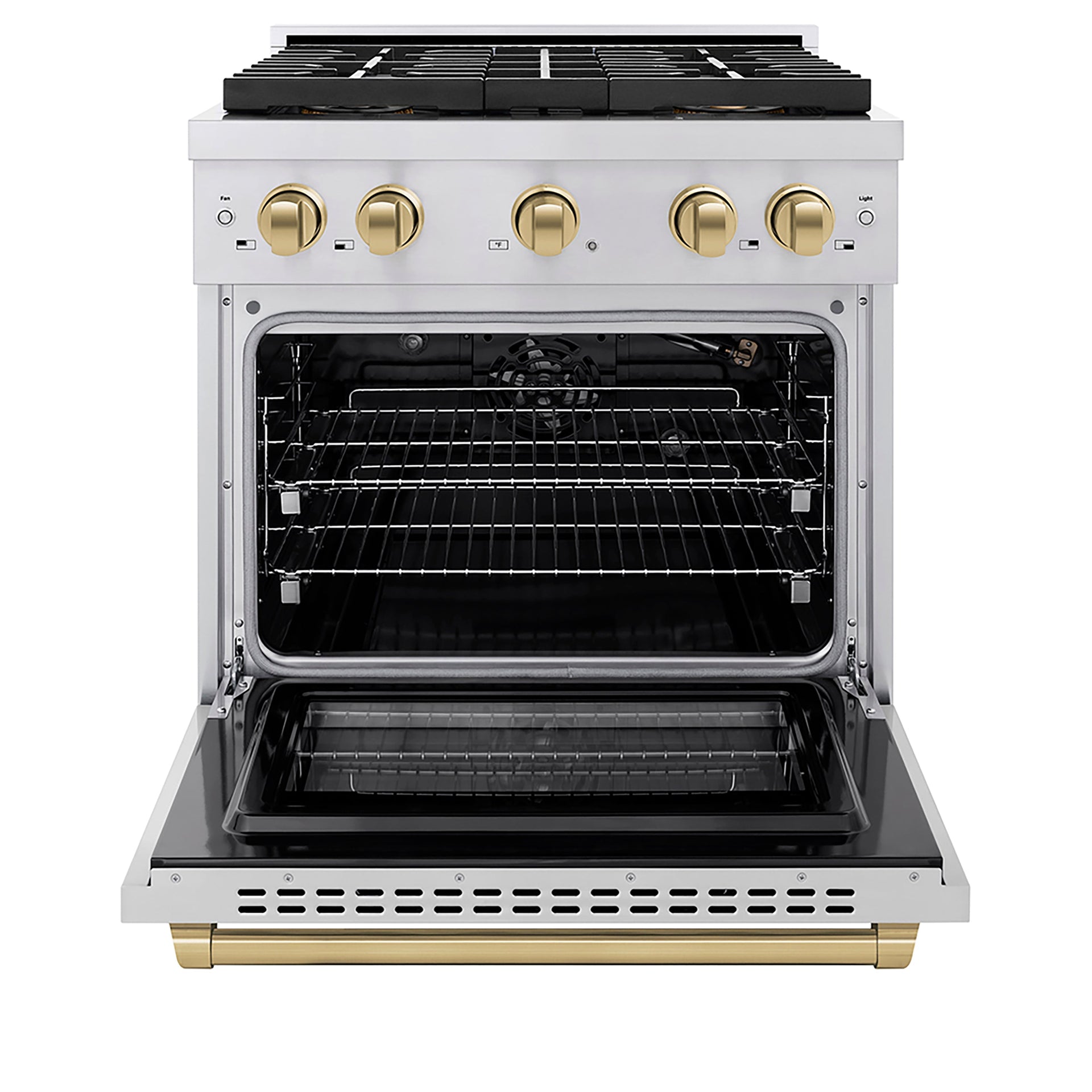 zline-30-in-gas-range-4-2-cu-ft-4-burner-duopro™-cooktop-convection-gas-oven-stainless-steel-with-champagne-bronze-accents-psgrz-30-cb