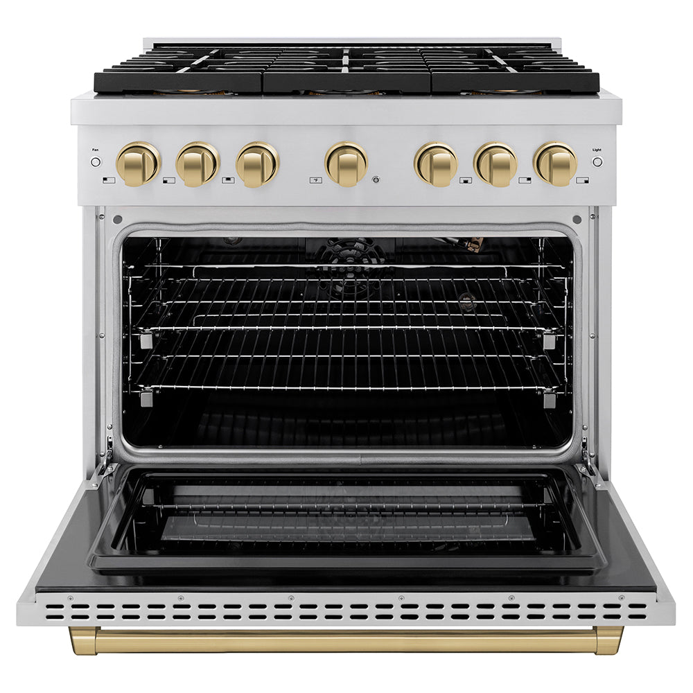zline-36-in-gas-range-5-2-cu-ft-6-burner-duopro™-cooktop-convection-gas-oven-stainless-steel-with-champagne-bronze-accents-psgrz-36-cb