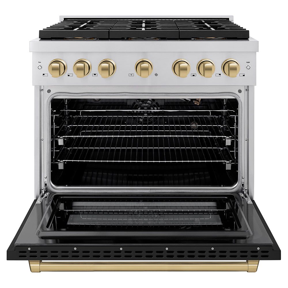 zline-36-in-gas-range-5-2-cu-ft-6-burner-duopro™-cooktop-convection-gas-oven-black-matte-door-champagne-bronze-accents-psgrz-blm-36-cb