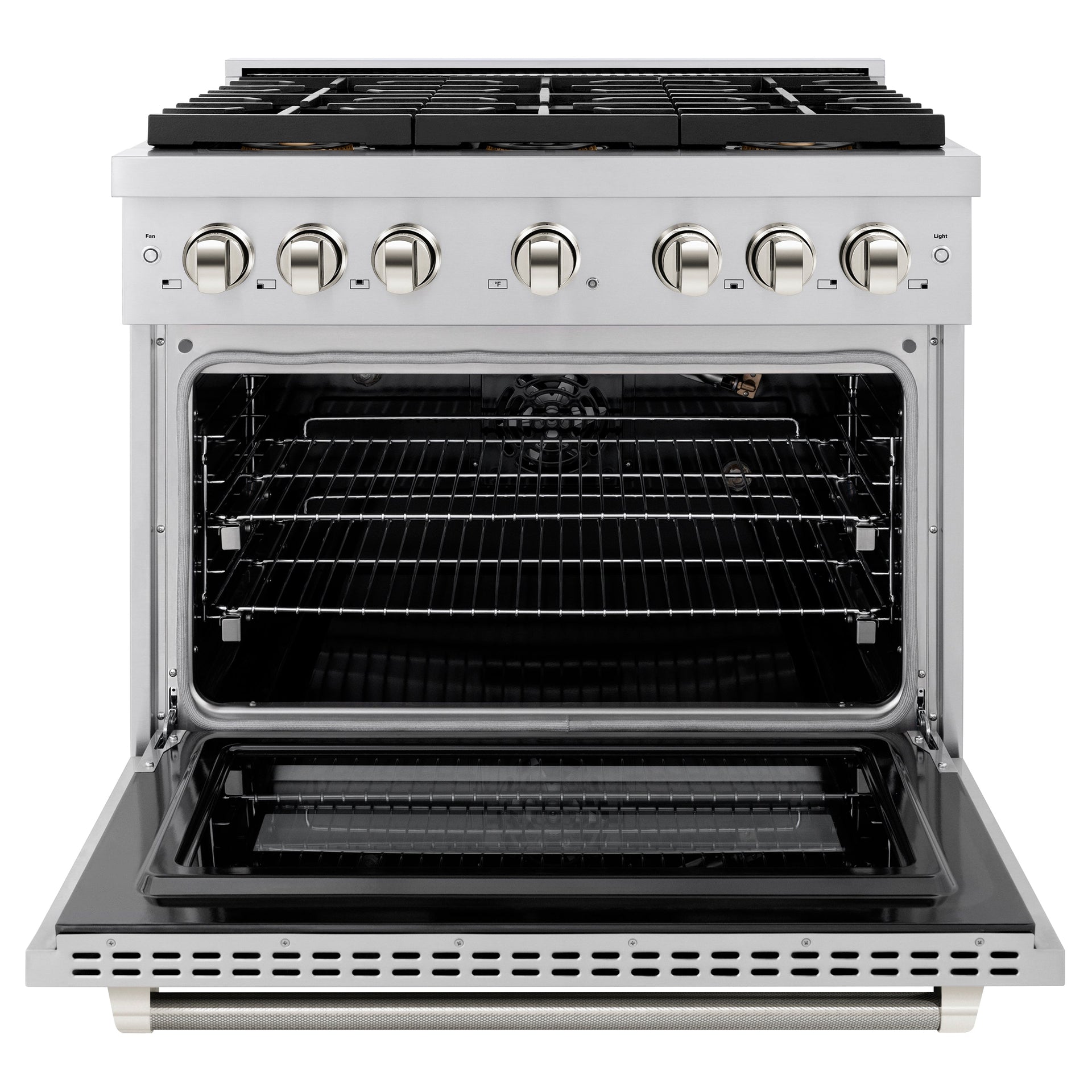 zline-36-in-gas-range-5-2-cu-ft-6-burner-duopro™-cooktop-convection-oven-stainless-steel-polished-nickel-helix-handle-psgrz-36-kpn