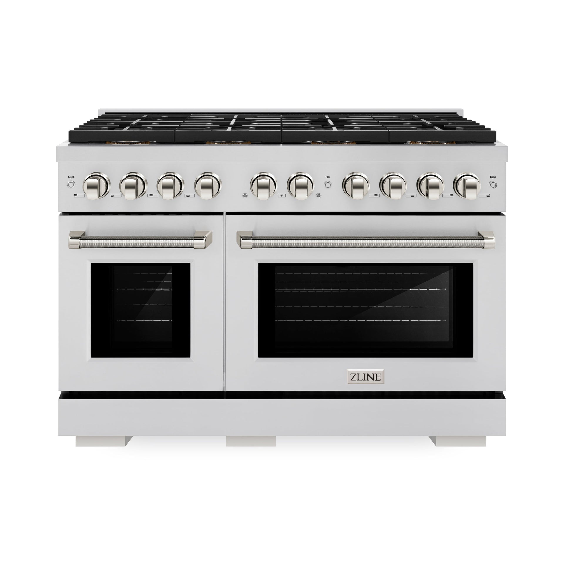zline-48-in-gas-range-6-7-cu-ft-8-burner-duopro-cooktop-dual-oven-stainless-steel-polished-nickel-helix-handles-psgrz-48-kpn