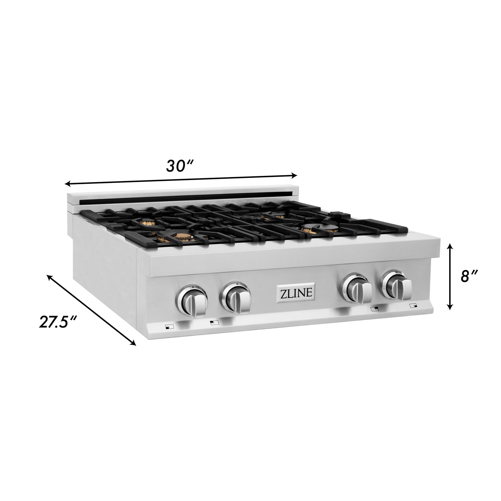 zline-30-rangetop-in-stainless-steel-with-4-gas-brass-burners-and-griddle-rt-br-gr-30