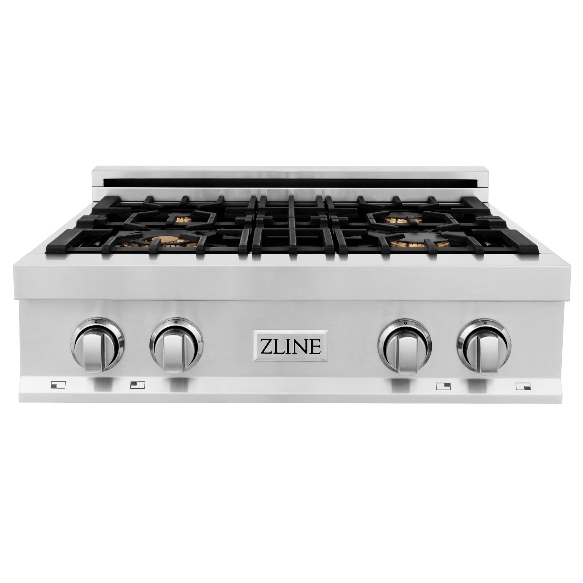 zline-30-rangetop-in-stainless-steel-with-4-gas-brass-burners-and-griddle-rt-br-gr-30