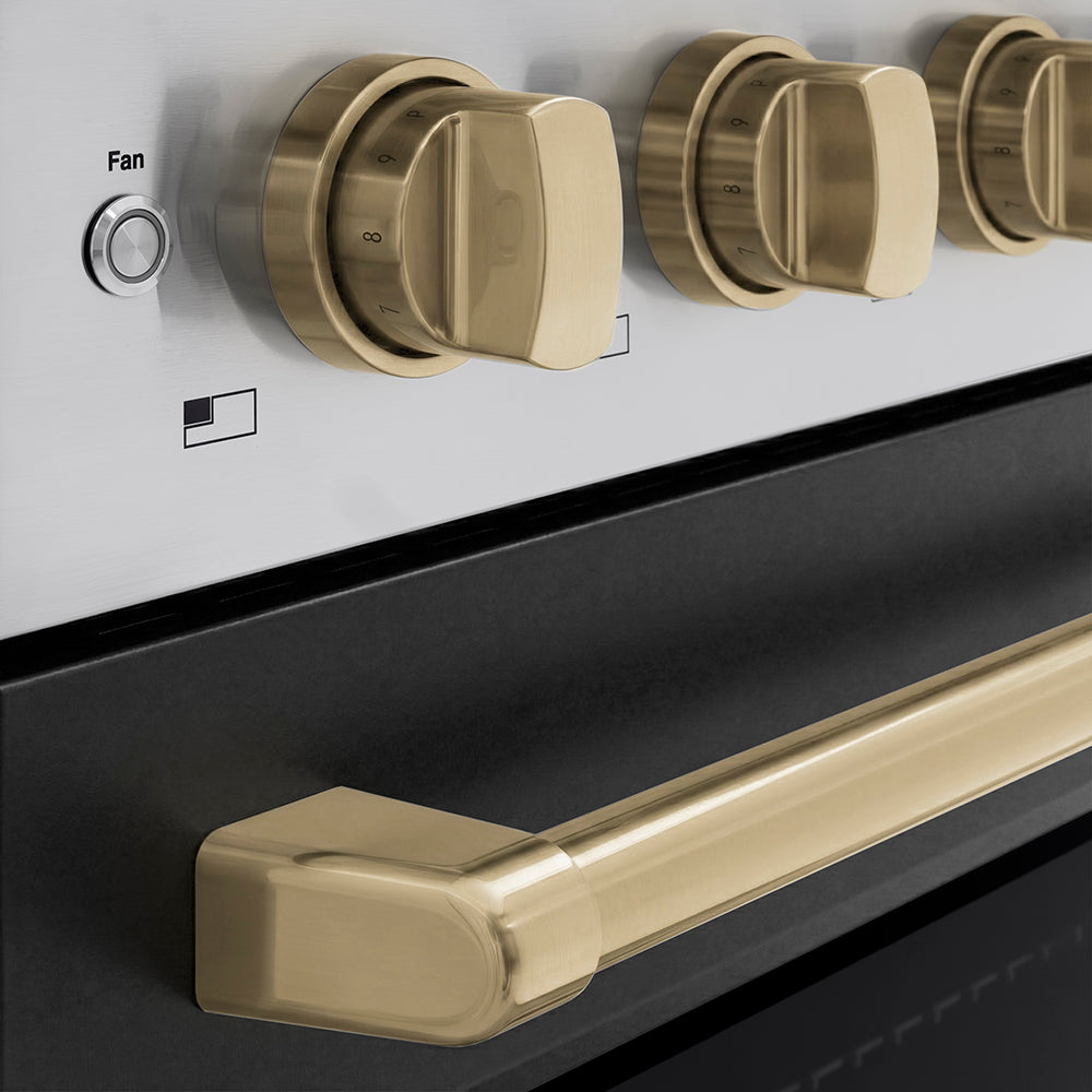 zline-36-in-induction-range-5-2-cu-ft-5-elements-electric-convection-oven-stainless-steel-black-matte-door-champagne-bronze-accents-sinrz-blm-36-cb