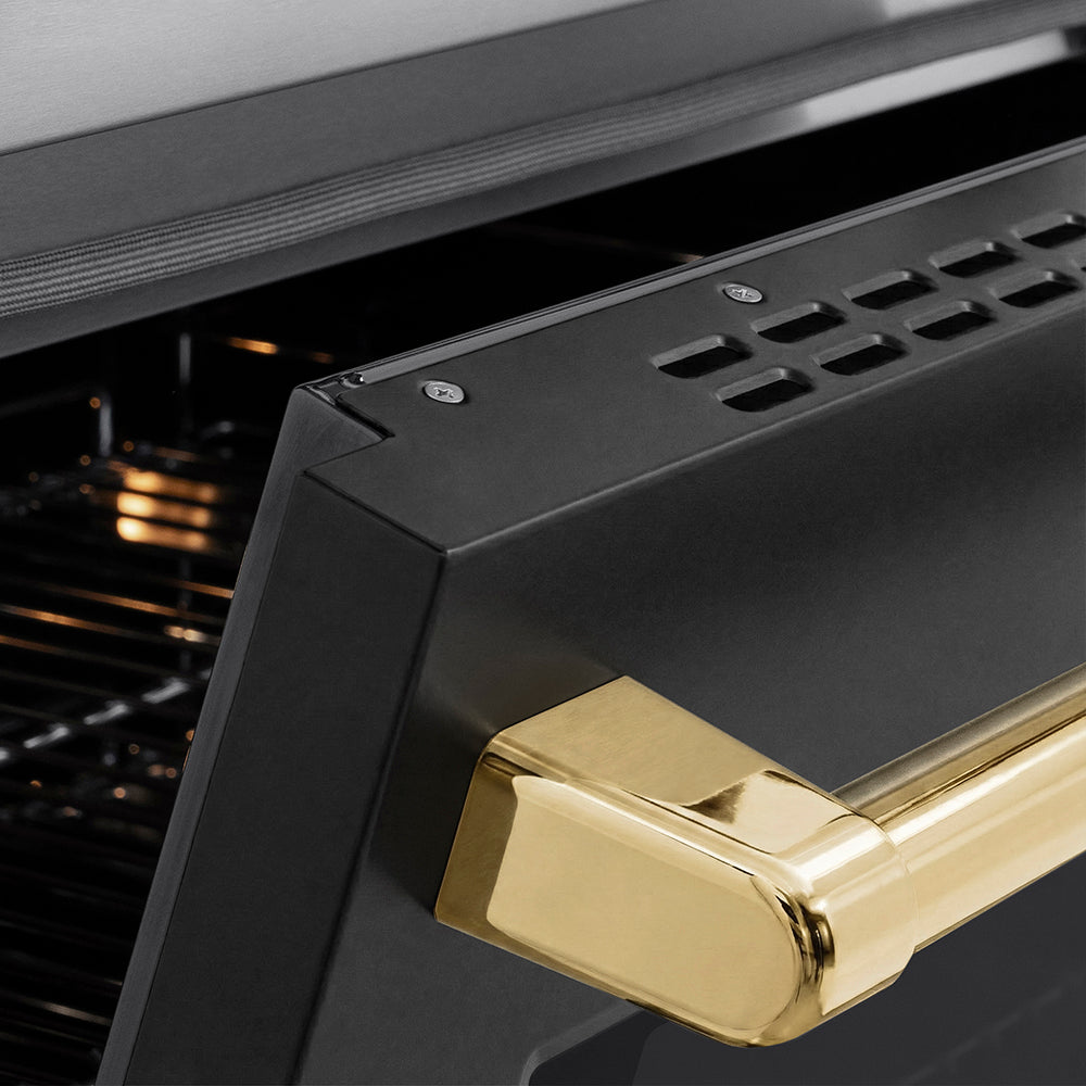 zline-36-in-induction-range-5-2-cu-ft-5-element-cooktop-electric-convection-oven-stainless-steel-black-matte-door-polished-gold-accents-sinrz-blm-36-g