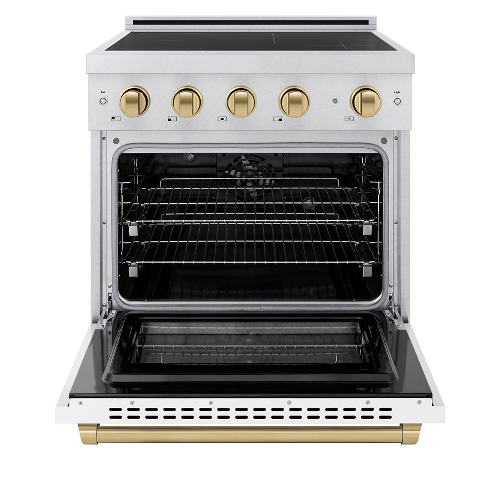 zline-30-in-induction-range-4-2-cu-ft-4-elements-electric-convection-oven-stainless-steel-white-matte-door-champagne-bronze-accents-sinrz-wm-30-cb