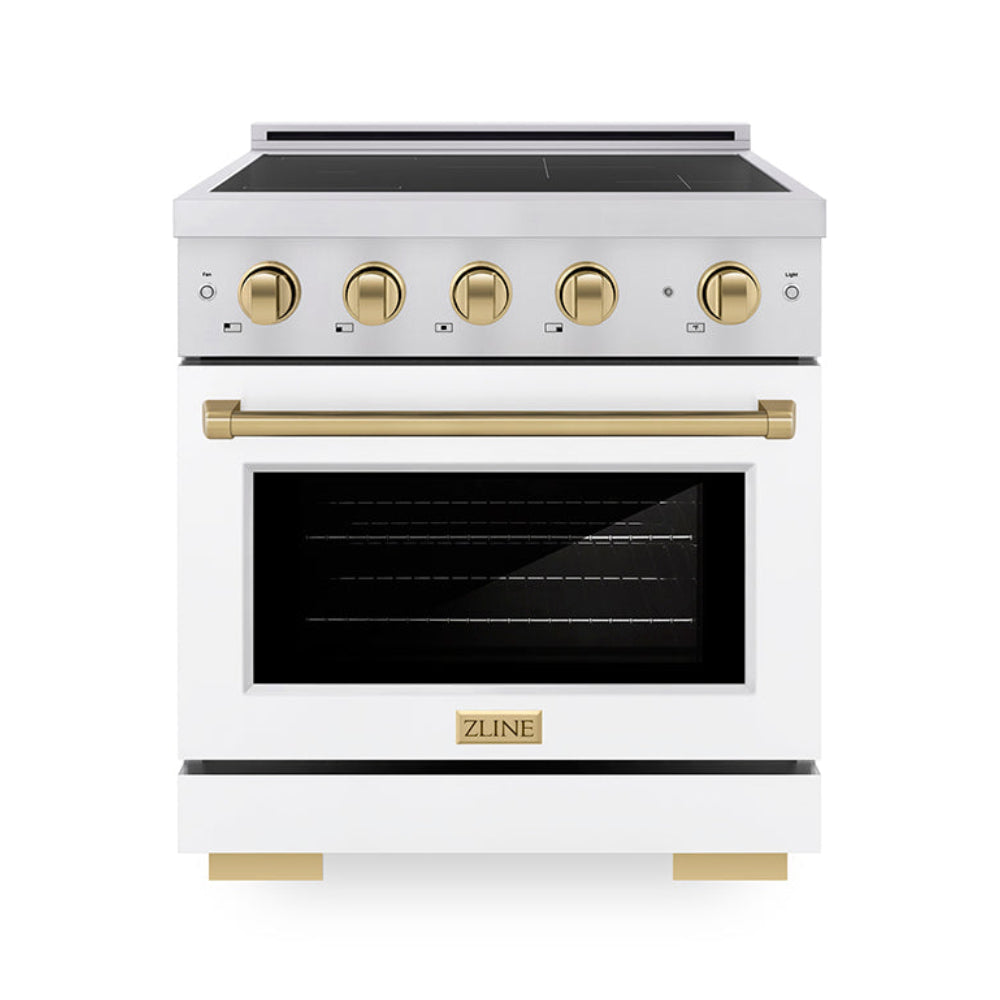 zline-30-in-induction-range-4-2-cu-ft-4-elements-electric-convection-oven-stainless-steel-white-matte-door-champagne-bronze-accents-sinrz-wm-30-cb