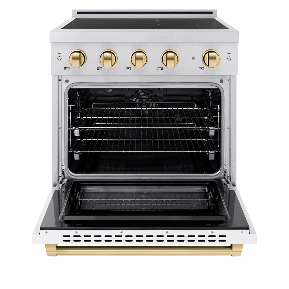 zline-30-in-induction-range-4-2-cu-ft-4-elements-electric-convection-oven-stainless-steel-white-matte-door-polished-gold-accents-sinrz-wm-30-g