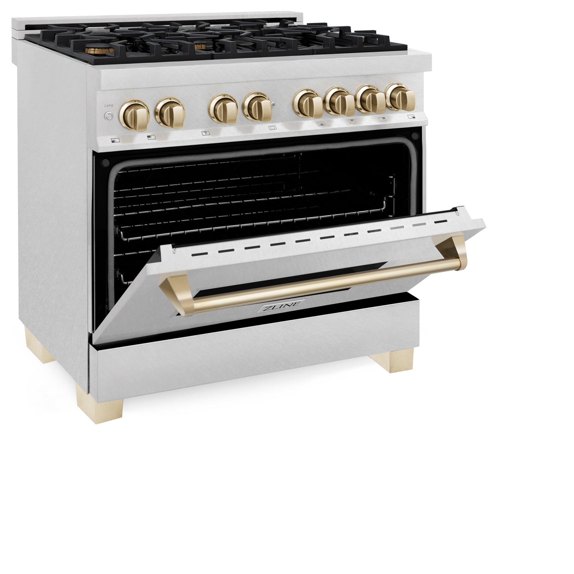 zline-autograph-36-in-4-6-cu-ft-legacy-dual-fuel-range-with-6-gas-burners-and-electric-convection-oven-in-satin-stainless-steel-with-polished-gold-accents-rasz-sn-36-g