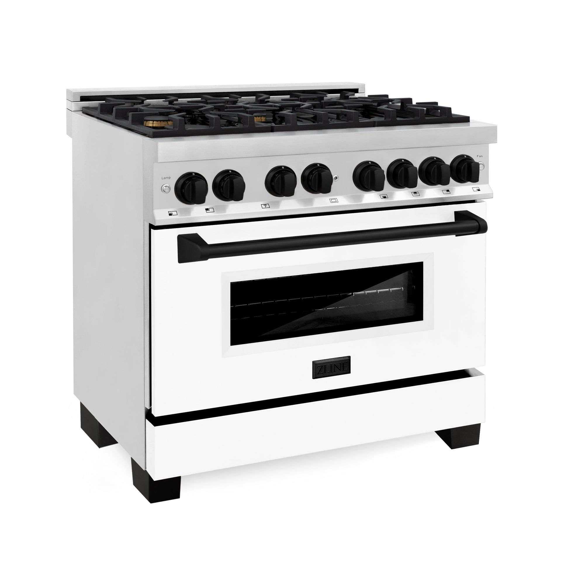 zline-autograph-36-in-4-6-cu-ft-dual-fuel-range-in-stainless-steel-with-white-matte-door-and-matte-black-accents-raz-wm-36-mb