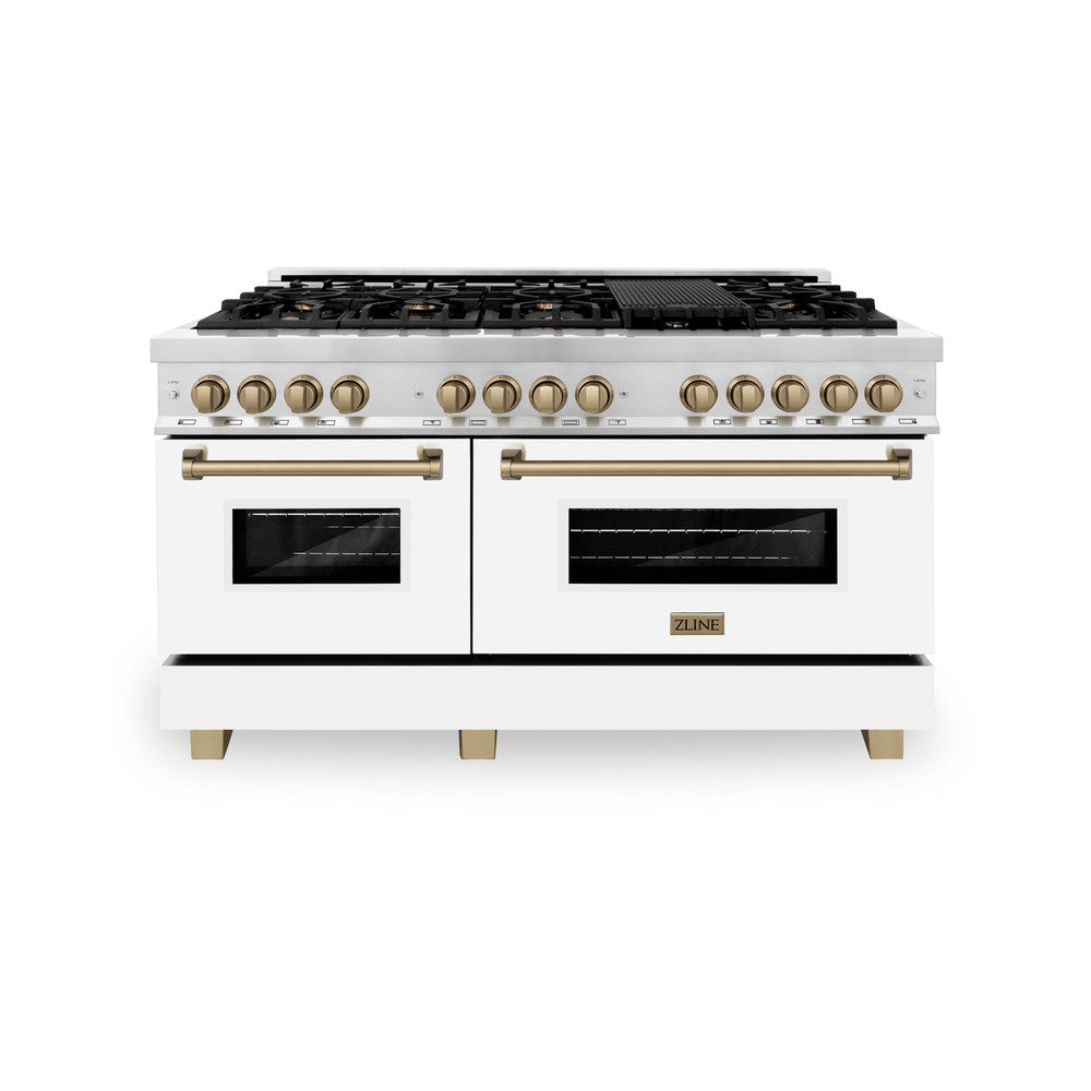 zline-autograph-edition-60-in-dual-fuel-range-7-4-cu-ft-gas-cooktop-electric-convection-oven-with-white-matte-door-and-champagne-bronze-accents-raz-wm-60-cb