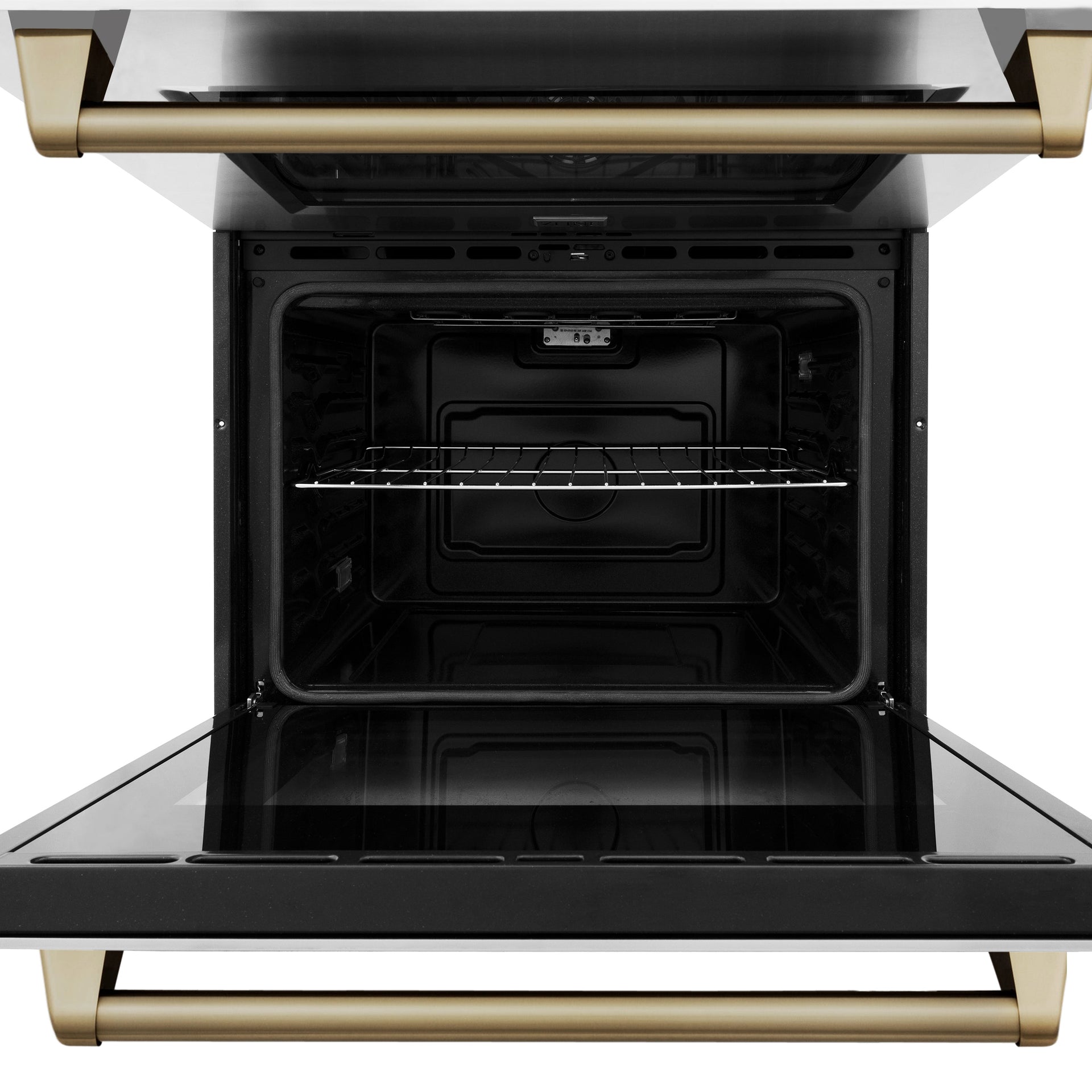 zline-30-autograph-double-wall-oven-with-air-fry-and-self-clean-in-stainless-steel-and-champagne-bronze-handle-wadz-30-cb