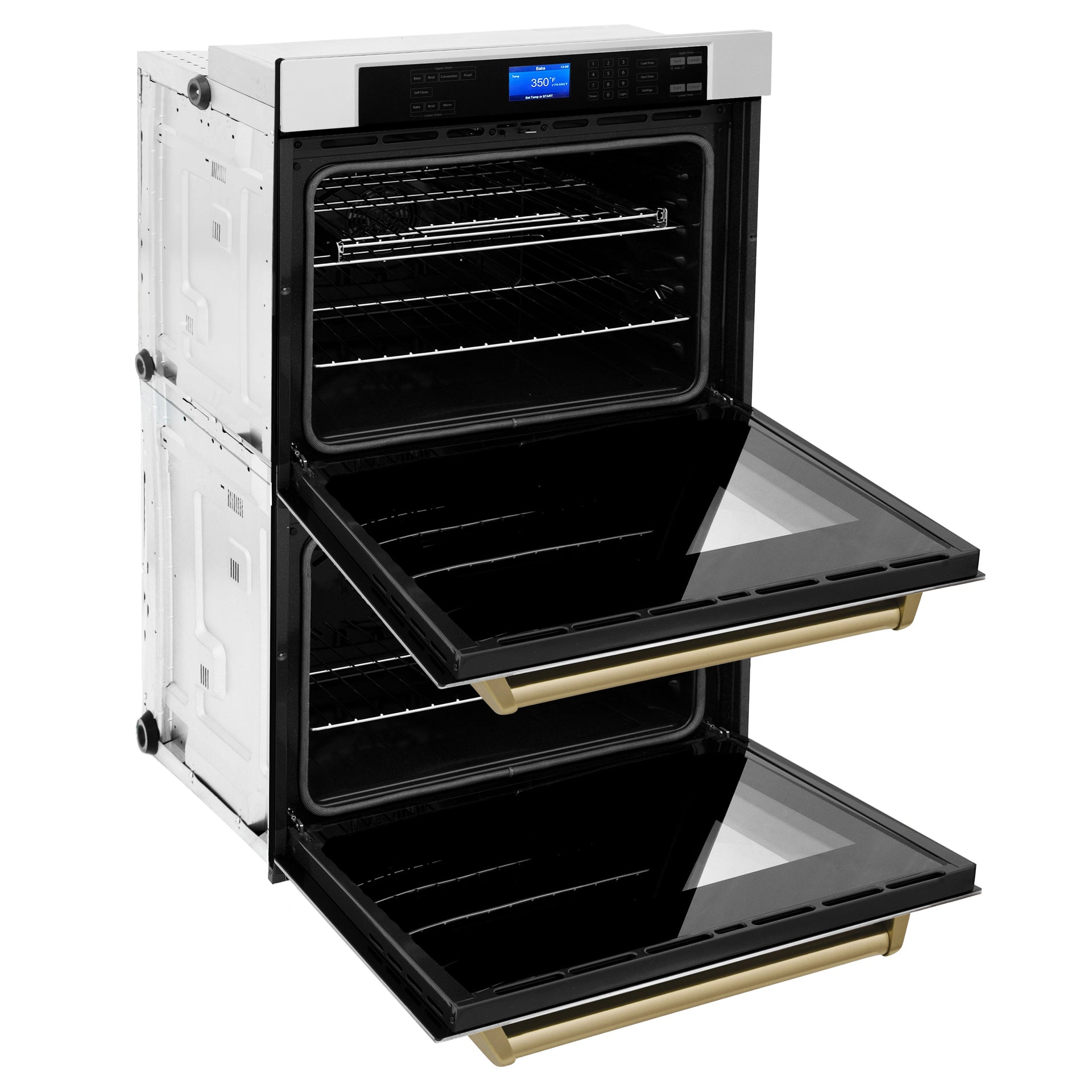 zline-30-autograph-double-wall-oven-with-air-fry-and-self-clean-in-stainless-steel-and-champagne-bronze-handle-wadz-30-cb
