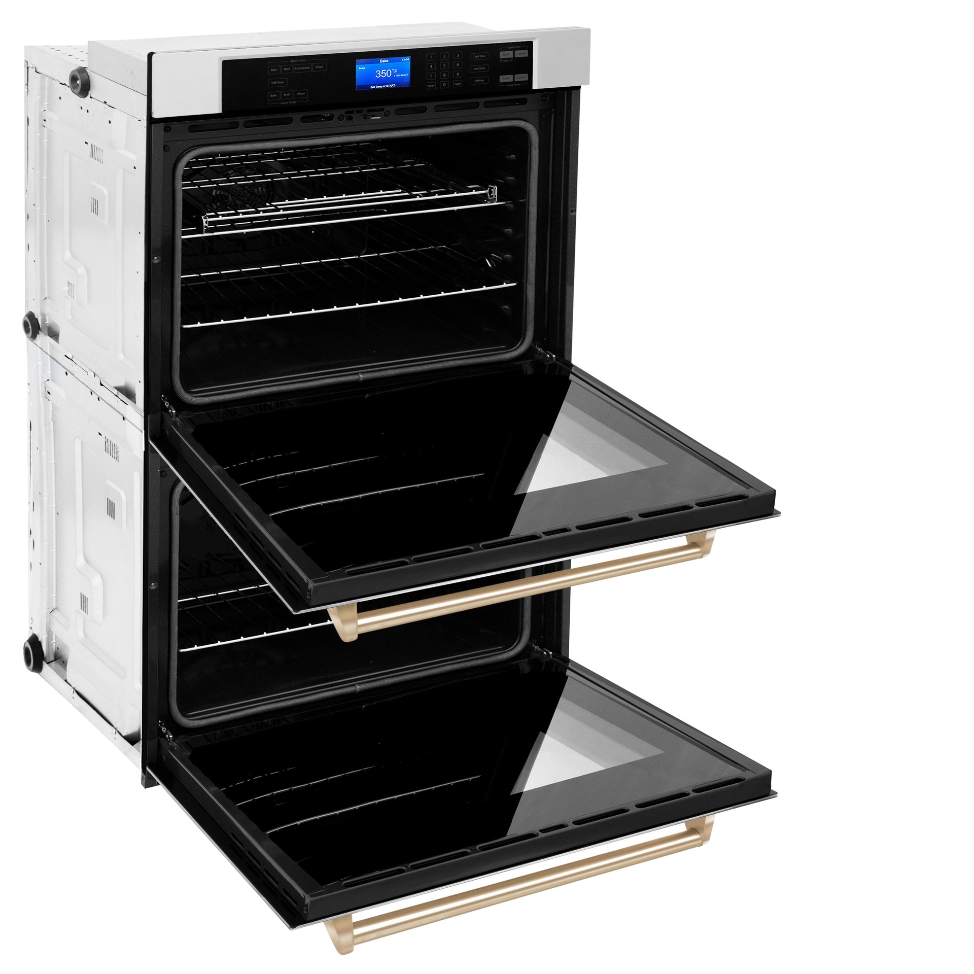 zline-30-autograph-double-wall-oven-with-air-fry-and-self-clean-in-stainless-steel-and-gold-handle-wadz-30-g