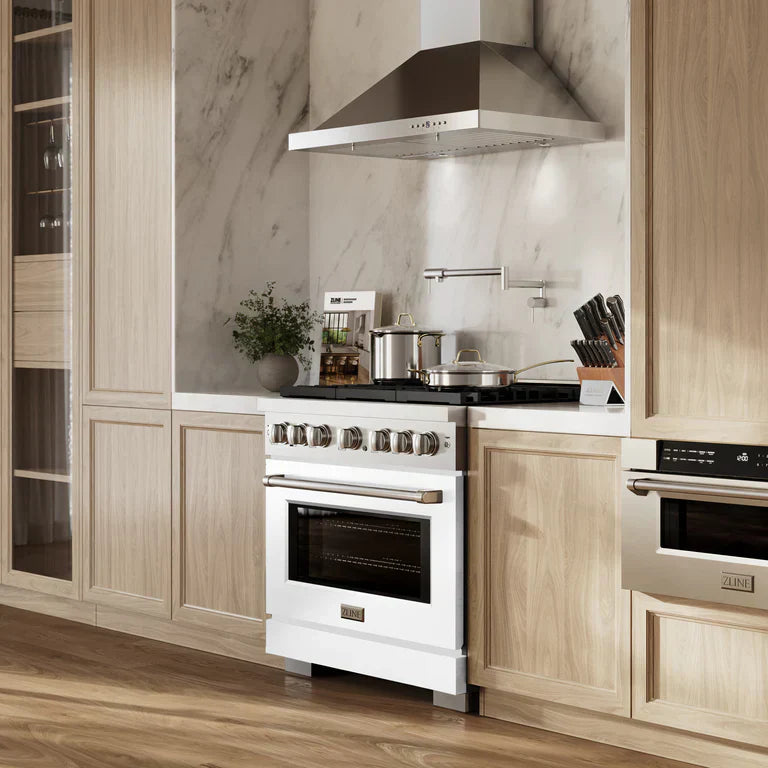 zline-36-inch-paramount-series-gas-range-with-convection-oven-5-2-cu-ft-stainless-steel-with-white-matte-door-model-sgr-wm-36