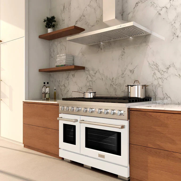 zline-paramount-48-in-6-7-cu-ft-gas-range-with-convection-oven-stainless-steel-with-white-matte-doors-sgr-wm-48