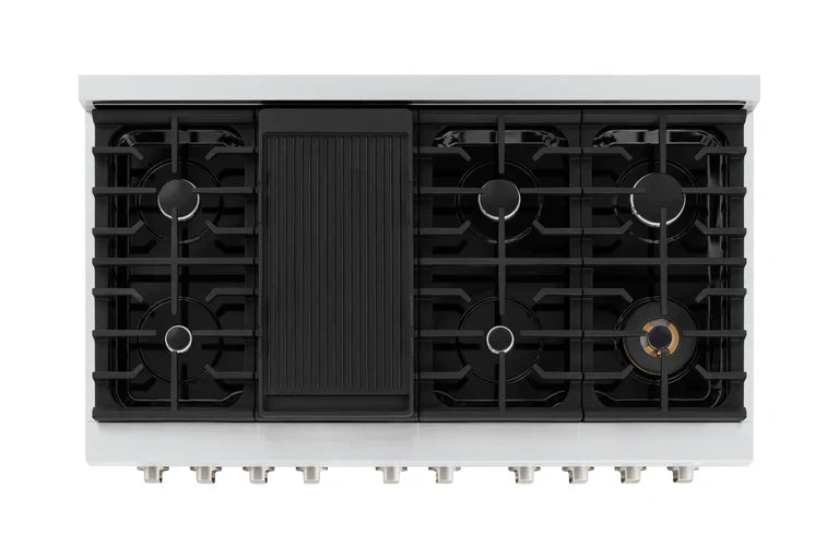 zline-paramount-48-in-6-7-cu-ft-gas-range-with-convection-oven-stainless-steel-with-white-matte-doors-sgr-wm-48