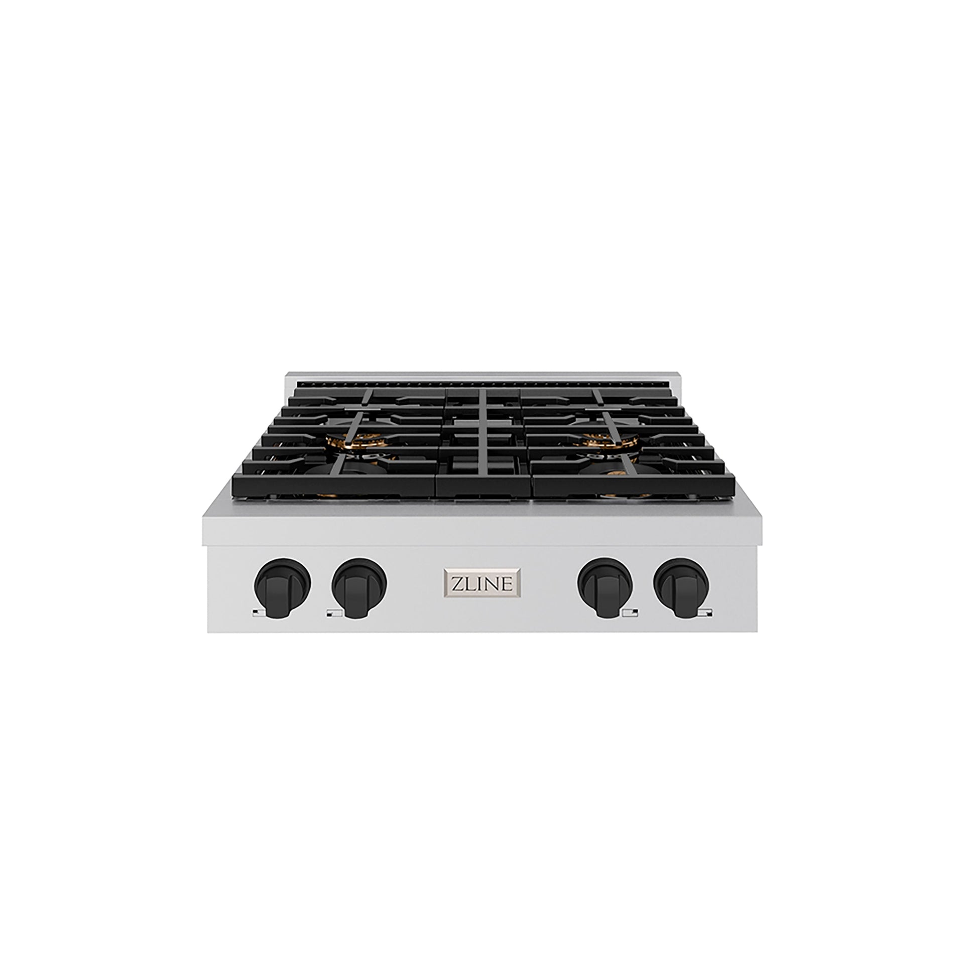 zline-autograph-edition-30-paramount-gas-rangetop-with-4-burner-duopro™-cooktop-in-stainless-steel-and-matte-black-accents-psrtz-30-mb