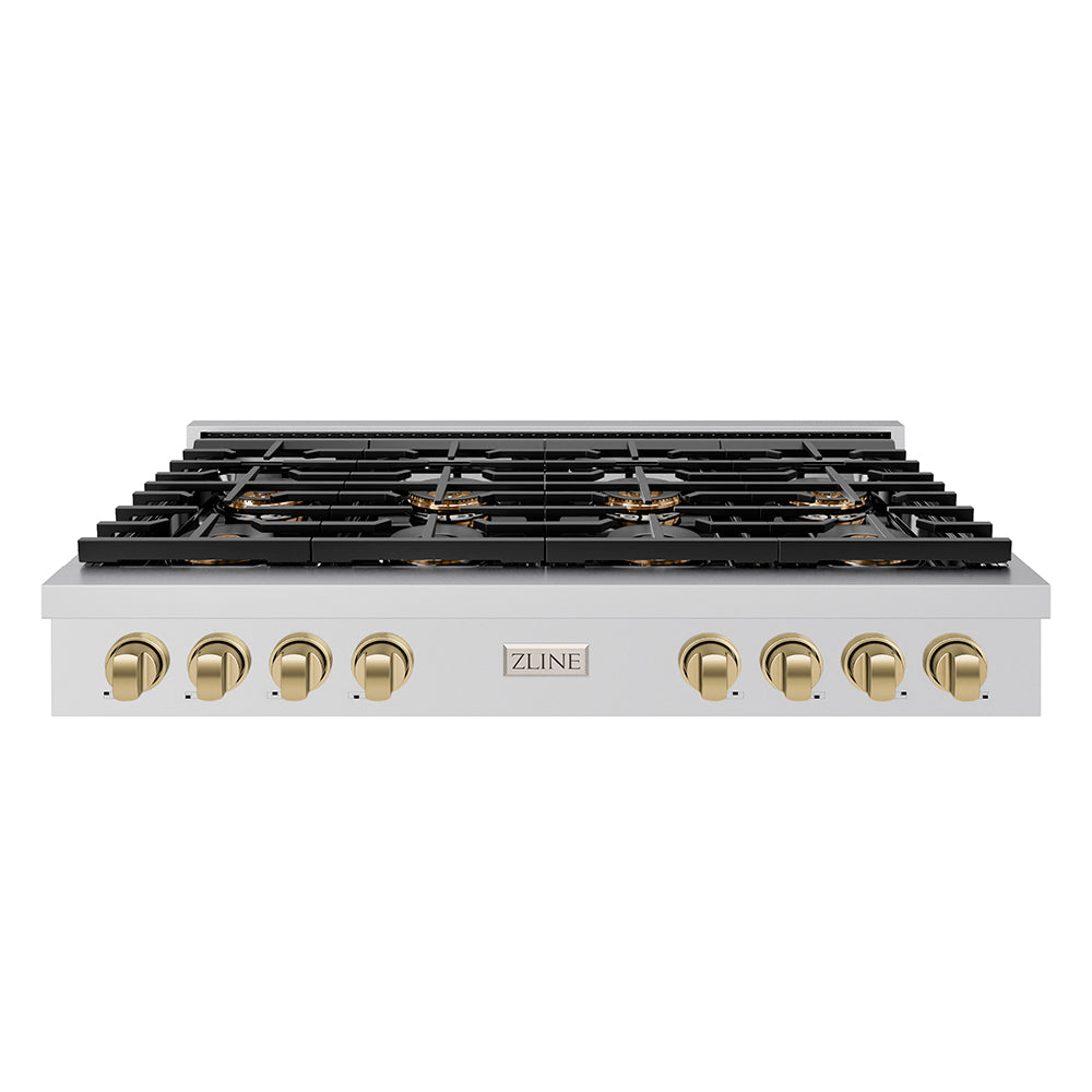 zline-autograph-48-paramount-gas-rangetop-with-8-burner-duopro™-cooktop-in-stainless-steel-and-champagne-bronze-accents-psrtz-48-cb
