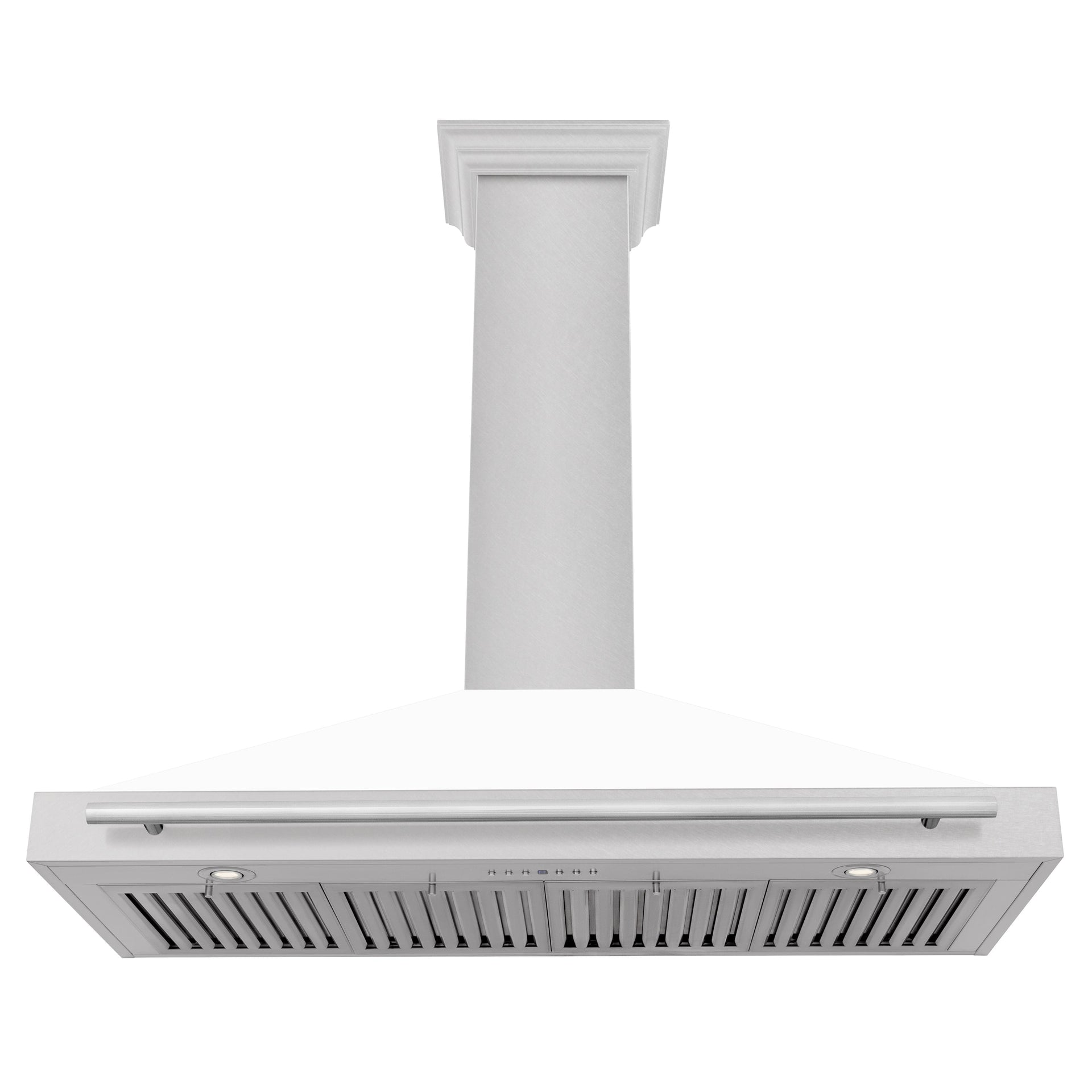 zline-48-in-wall-mount-range-hood-convertible-satin-stainless-steel-400-cfm-white-matte-shell-stainless-steel-handle-kb4snx-wm-48