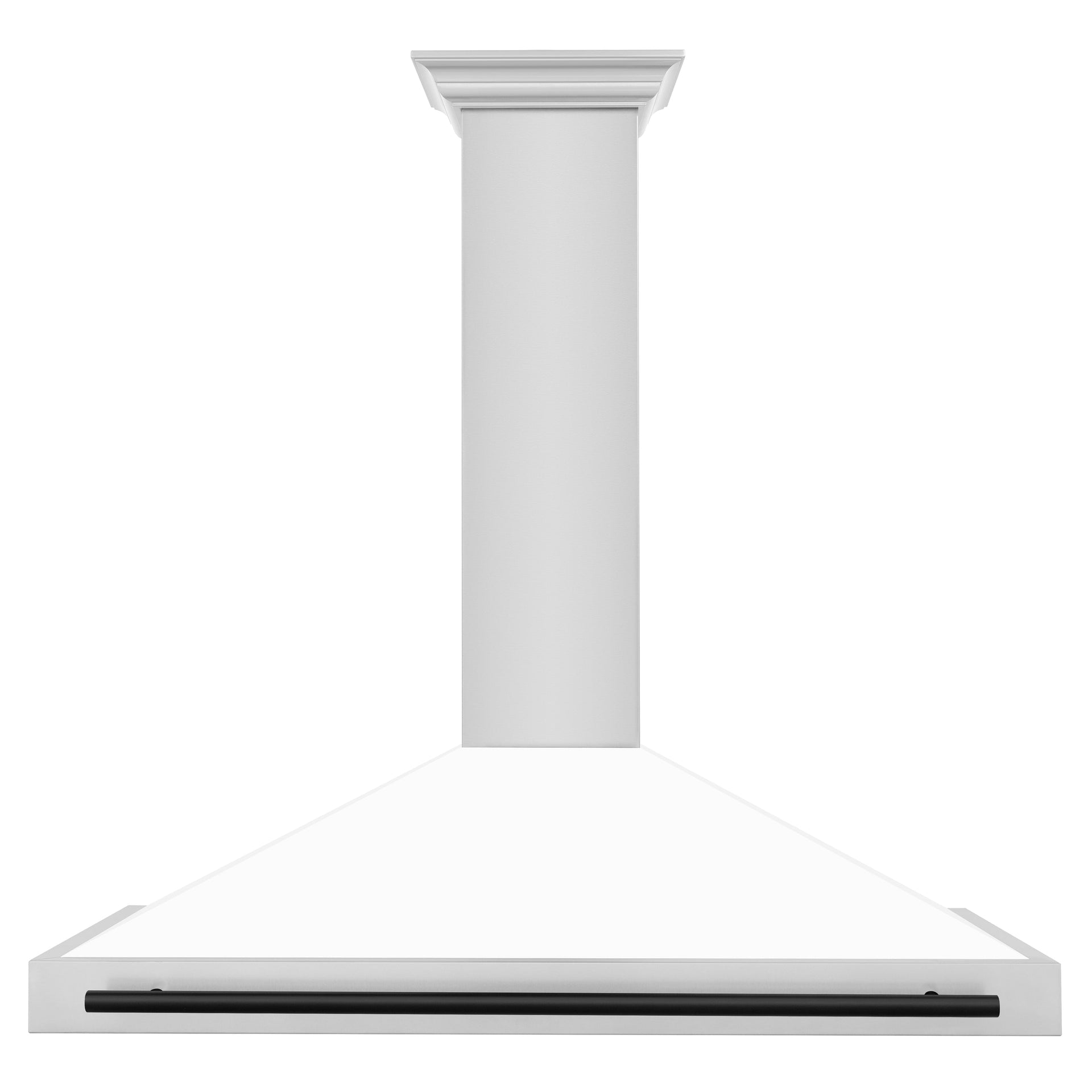zline-48-in-wall-mount-range-hood-stainless-steel-white-matte-shell-matte-black-handle-kb4stz-wm48-mb