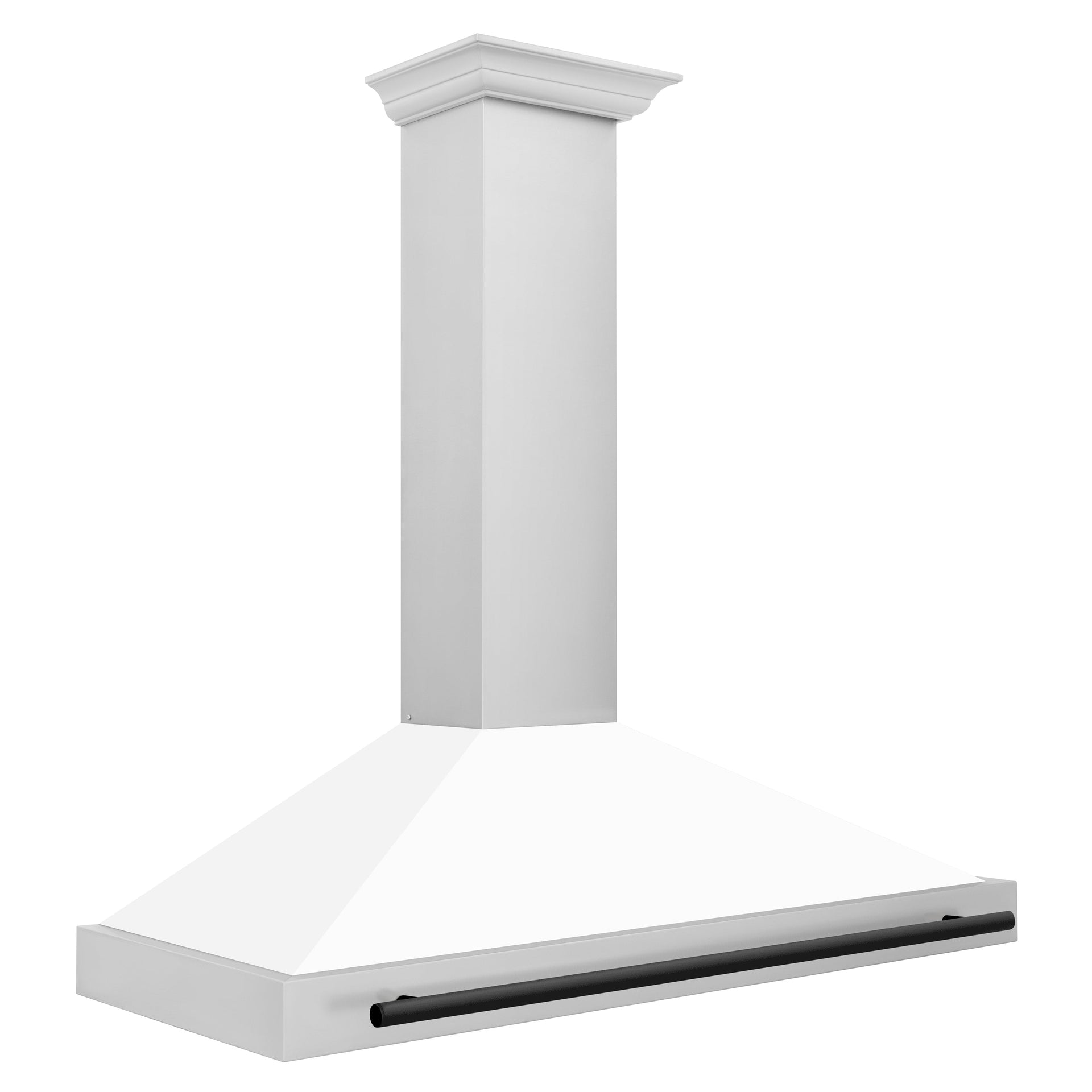 zline-48-in-wall-mount-range-hood-stainless-steel-white-matte-shell-matte-black-handle-kb4stz-wm48-mb