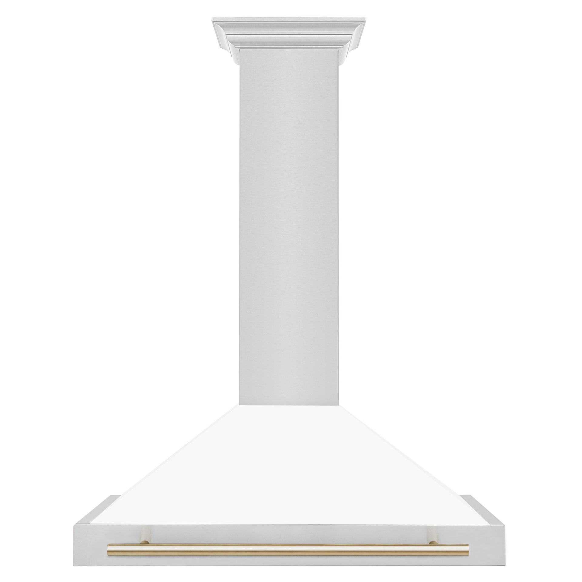 zline-36-inch-wall-mount-range-hood-stainless-steel-matte-white-shell-gold-handle-autograph-edition-kb4stz-wm36-g