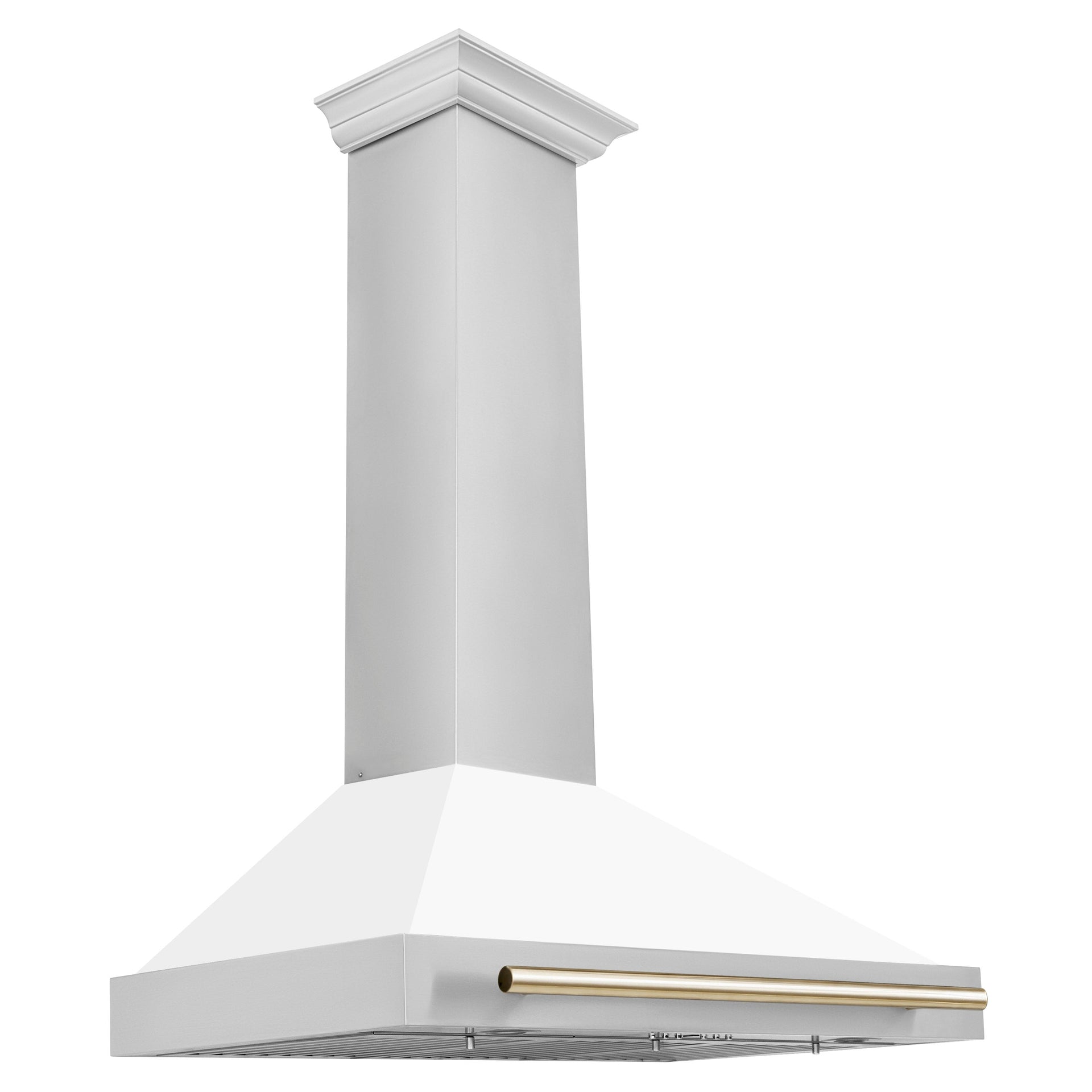 zline-36-inch-wall-mount-range-hood-stainless-steel-matte-white-shell-gold-handle-autograph-edition-kb4stz-wm36-g