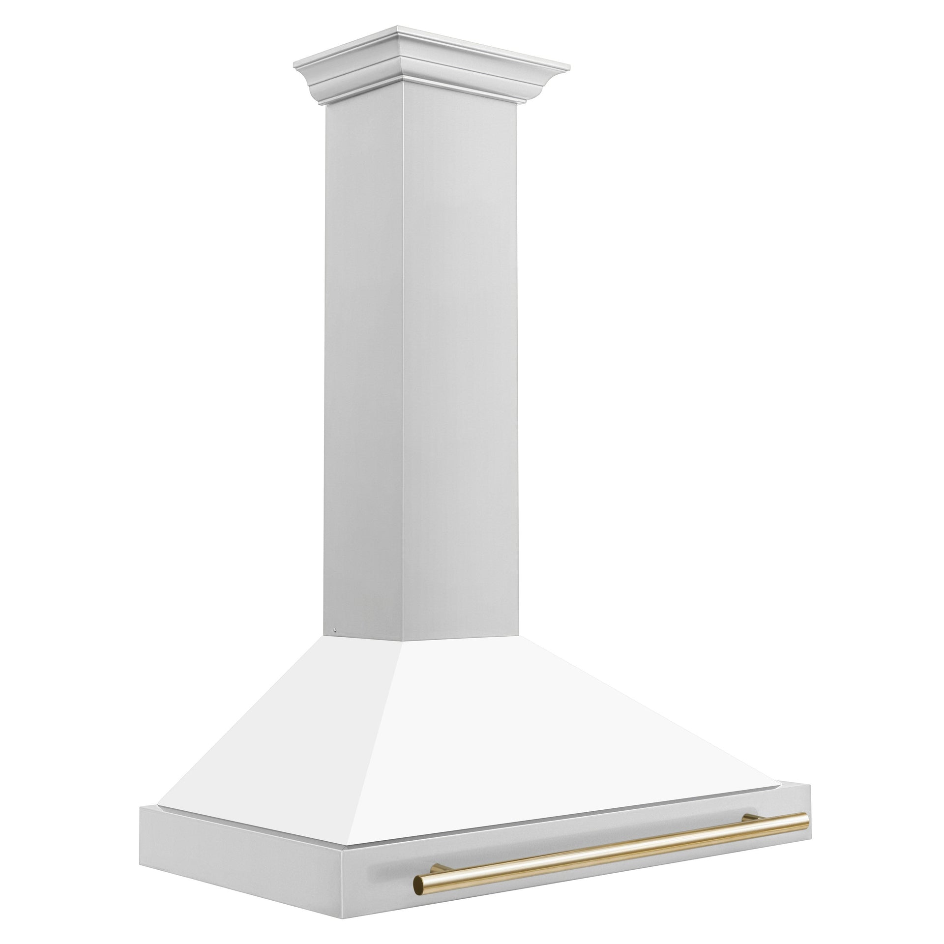 zline-36-inch-wall-mount-range-hood-stainless-steel-matte-white-shell-gold-handle-autograph-edition-kb4stz-wm36-g