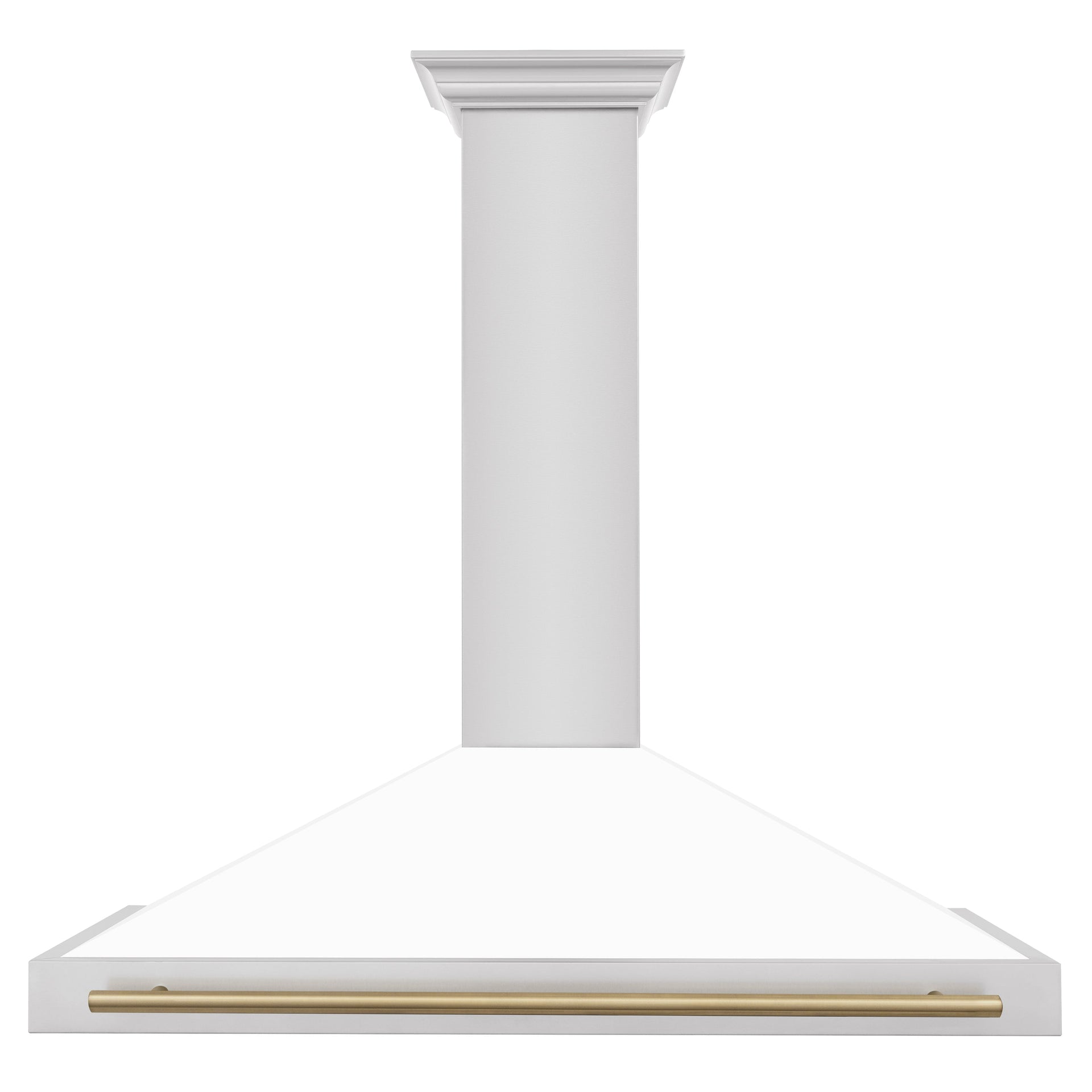 zline-48-in-wall-mount-range-hood-stainless-steel-white-matte-shell-champagne-bronze-handle-kb4stz-wm48-cb