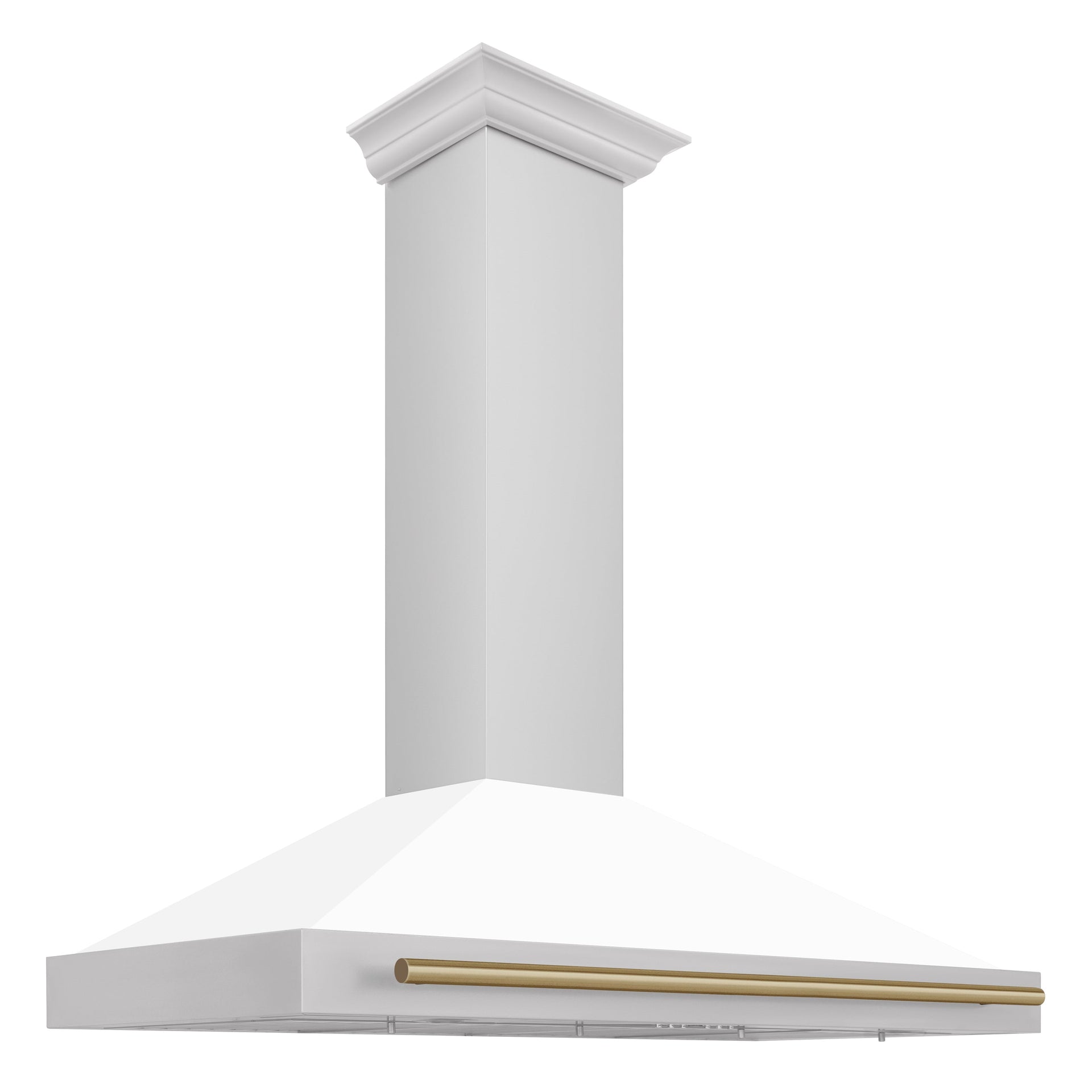 zline-48-in-wall-mount-range-hood-stainless-steel-white-matte-shell-champagne-bronze-handle-kb4stz-wm48-cb