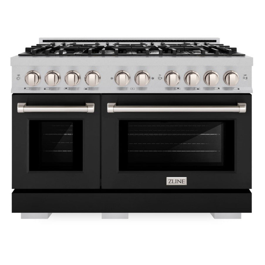 zline-30-in-select-gas-range-with-4-burners-and-convection-gas-oven-4-2-cu-ft-satin-stainless-steel-with-black-matte-door-hgrs-blm-30