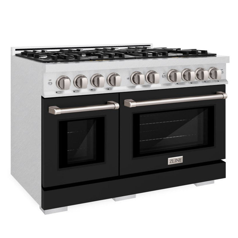 zline-30-in-select-gas-range-with-4-burners-and-convection-gas-oven-4-2-cu-ft-satin-stainless-steel-with-black-matte-door-hgrs-blm-30