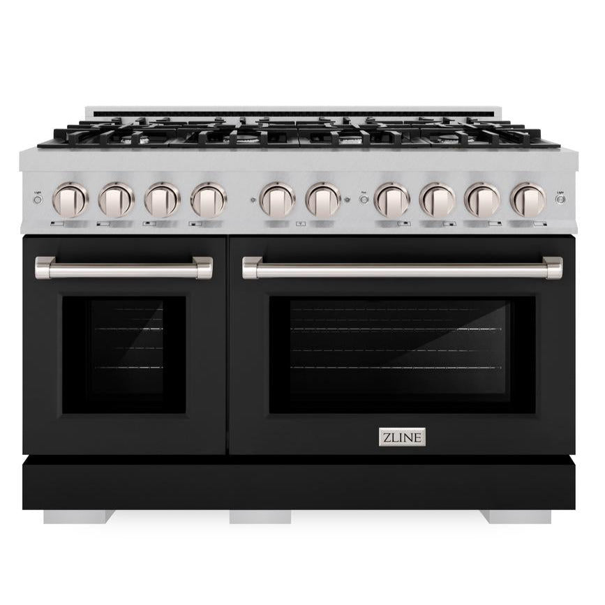 zline-48-in-dual-fuel-range-double-oven-6-7-cu-ft-8-gas-burners-satin-stainless-steel-black-matte-doors-hdrs-blm-48