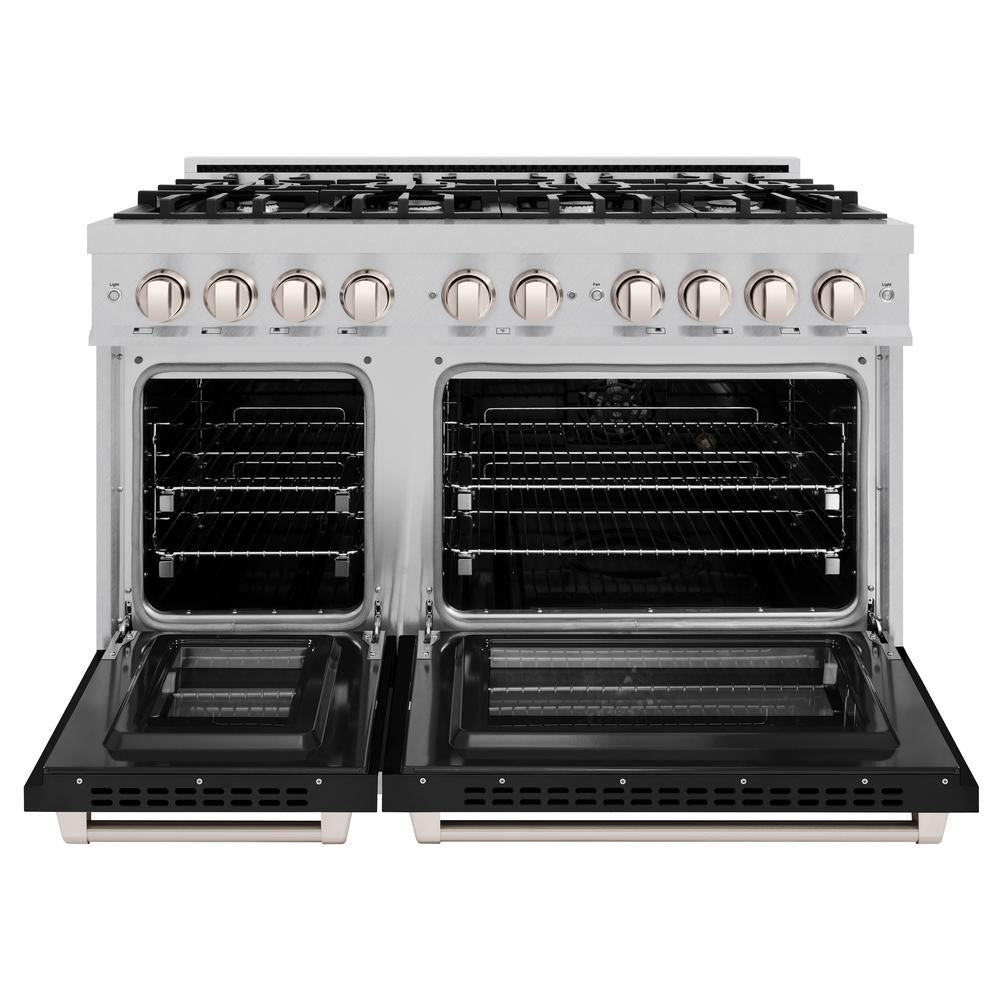 zline-48-in-dual-fuel-range-double-oven-6-7-cu-ft-8-gas-burners-satin-stainless-steel-black-matte-doors-hdrs-blm-48