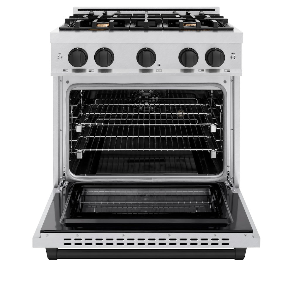 zline-30-in-select-dual-fuel-range-4-2-cu-ft-4-burner-gas-cooktop-electric-convection-oven-satin-stainless-steel-matte-black-accents-hdrsz-30-mb