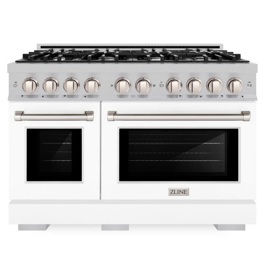 zline-48-in-dual-fuel-range-6-7-cu-ft-capacity-8-burner-gas-cooktop-double-oven-satin-stainless-steel-with-white-matte-doors-hdrs-wm-48